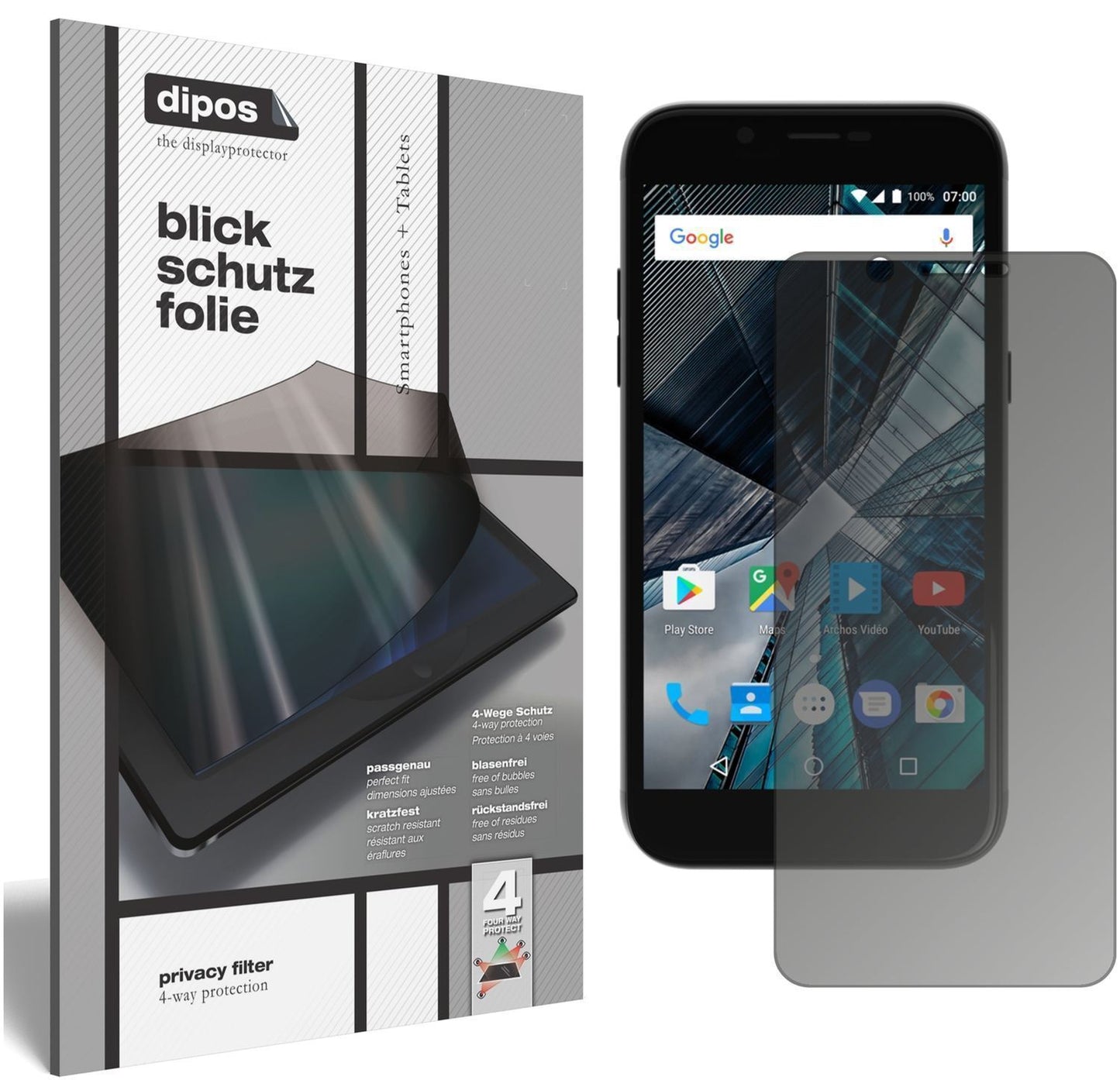Blickschutzfolie für Archos 55 Graphite matt Schut (1)