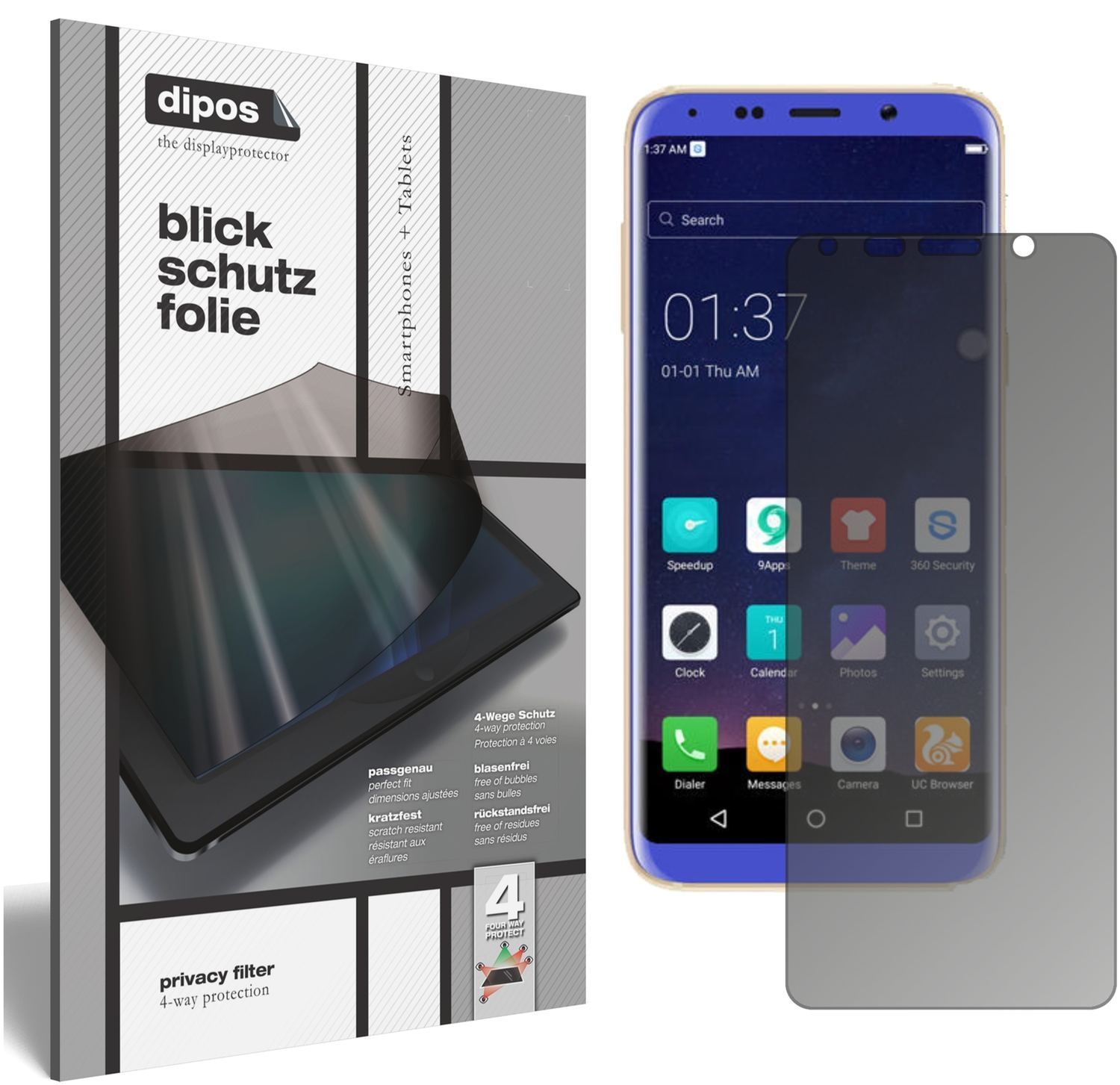 Blickschutzfolie für BLUBOO S8 matt Schutzfolie Pr (1)