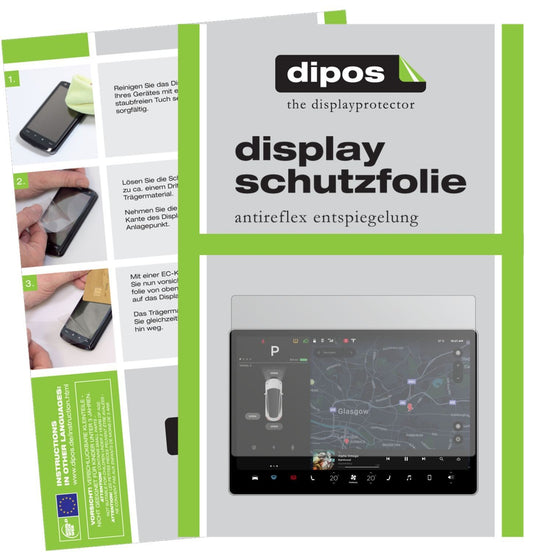 2x Schutzfolie matt für Tesla Model 3 Display Disp (1)