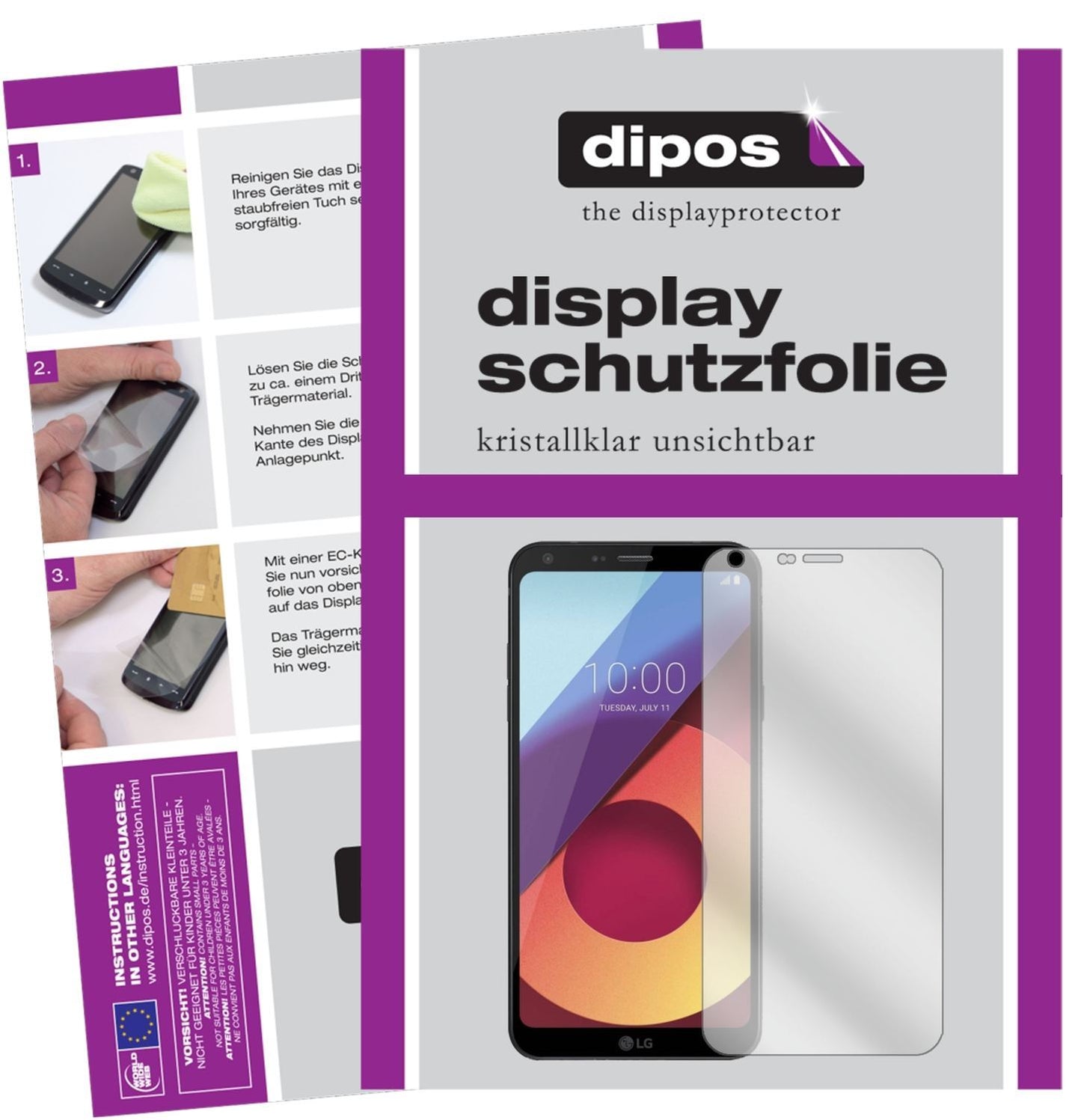 6x Schutzfolie klar für LG Q6+ Display-Schutzfolie (1)