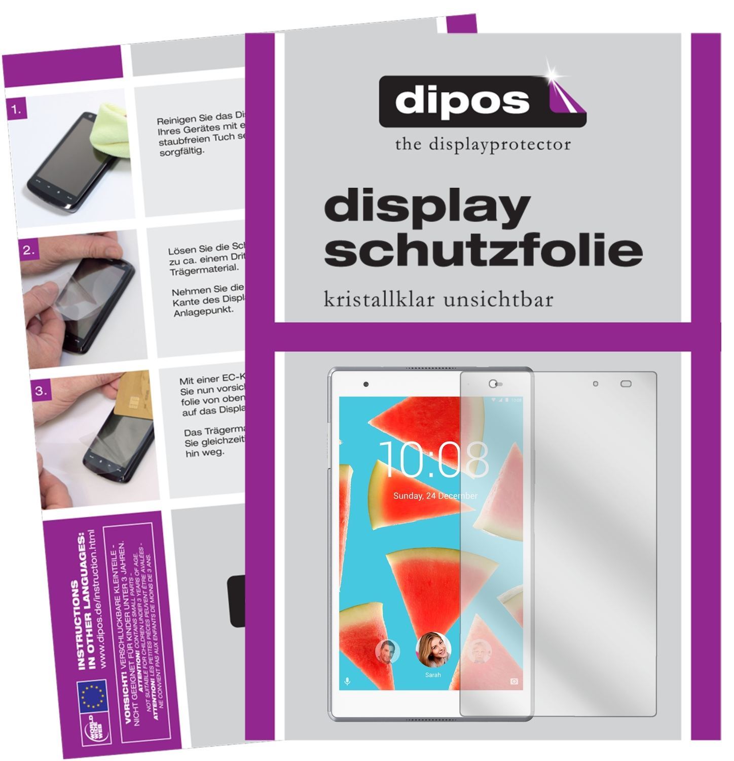 2x Schutzfolie klar für Lenovo Tab4 8 TB-8504F Dis (1)