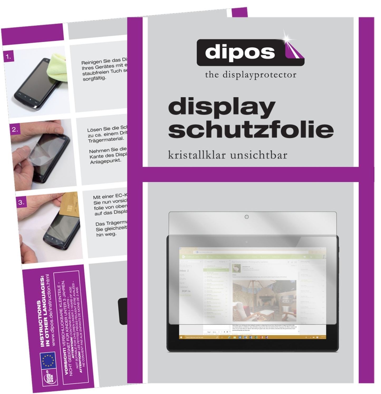 2x Schutzfolie klar für Lenovo Tab4 10 TB-X304F Di (1)