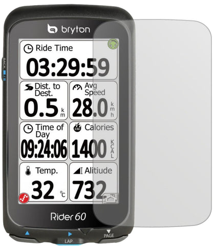 3x Schutzfolie matt für Bryton Rider 60 Display-Sc (2)