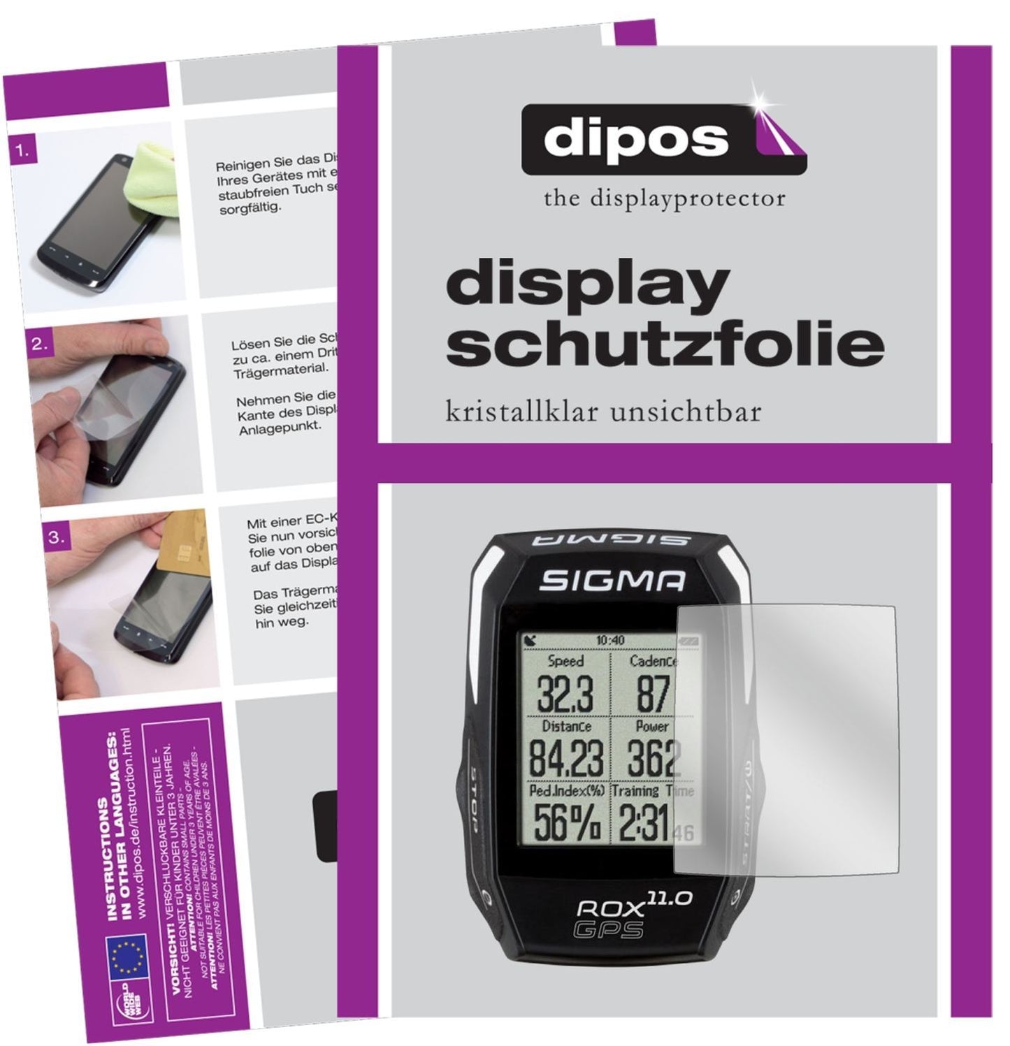 3x Schutzfolie klar für Sigma Rox GPS 11.0 Display (1)