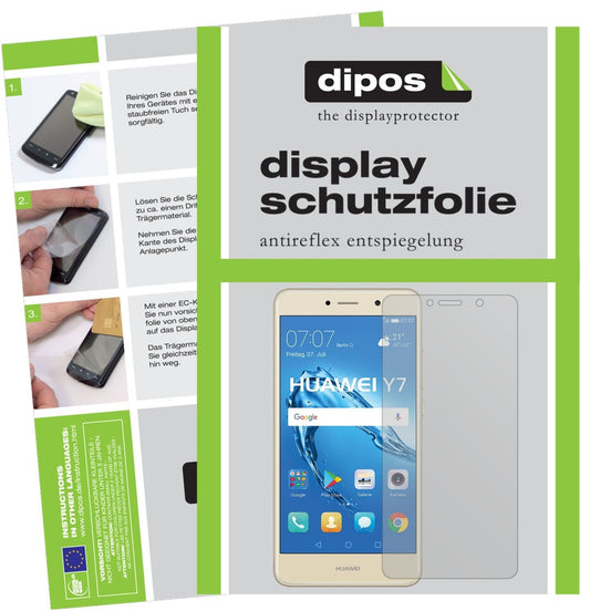 2x Schutzfolie matt für Huawei Y7 (2017) Display-S (1)