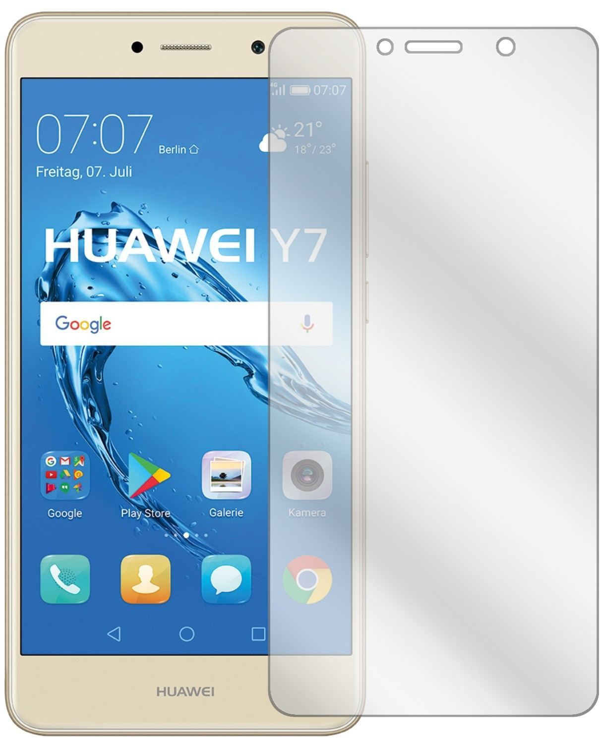 2x Schutzfolie klar für Huawei Y7 (2017) Display-S (2)