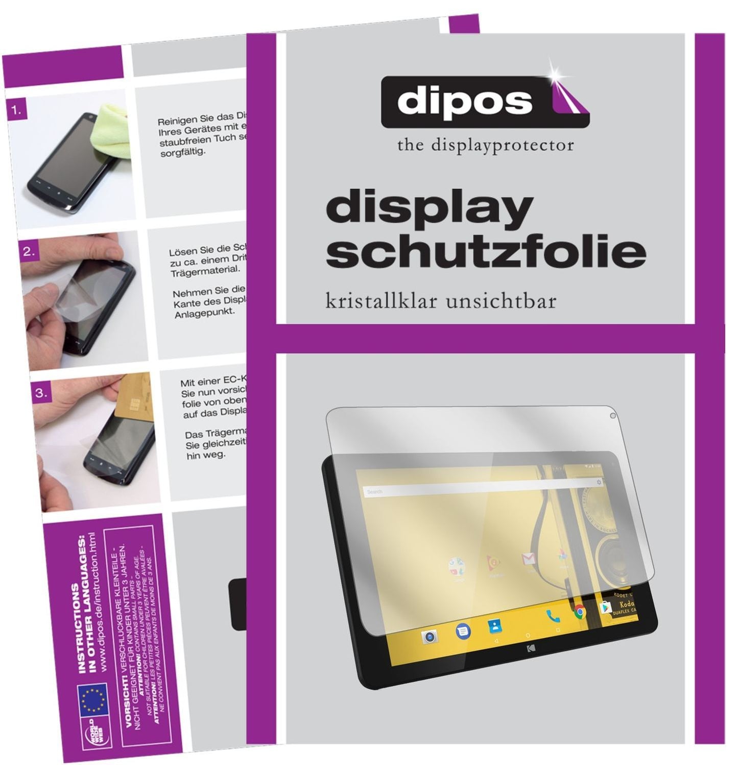 2x Schutzfolie klar für Archos Kodak Tablet 10,1 Z (1)