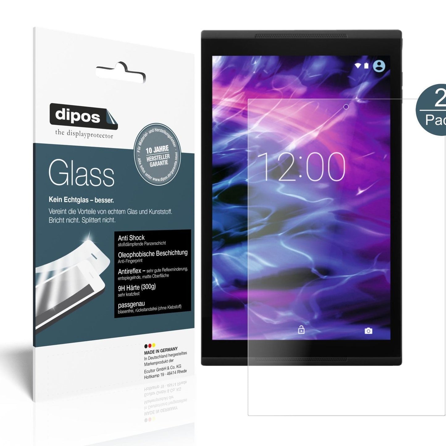 2x 9H Schutzfolie matt für Medion Lifetab X10302 P (2)