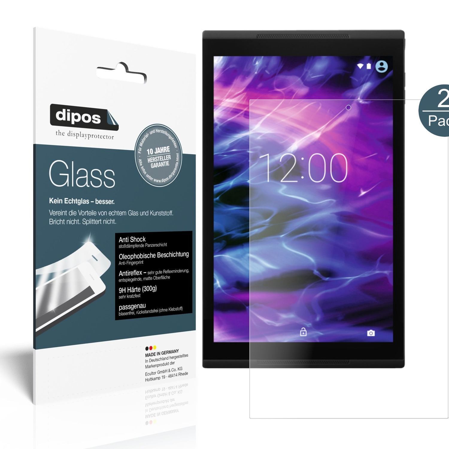 2x 9H Schutzfolie matt für Medion Lifetab X10302 P (2)