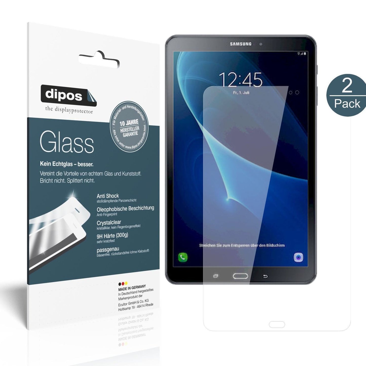 2x 9H Schutzfolie für Samsung Galaxy Tab A 10.1 (2 (2)