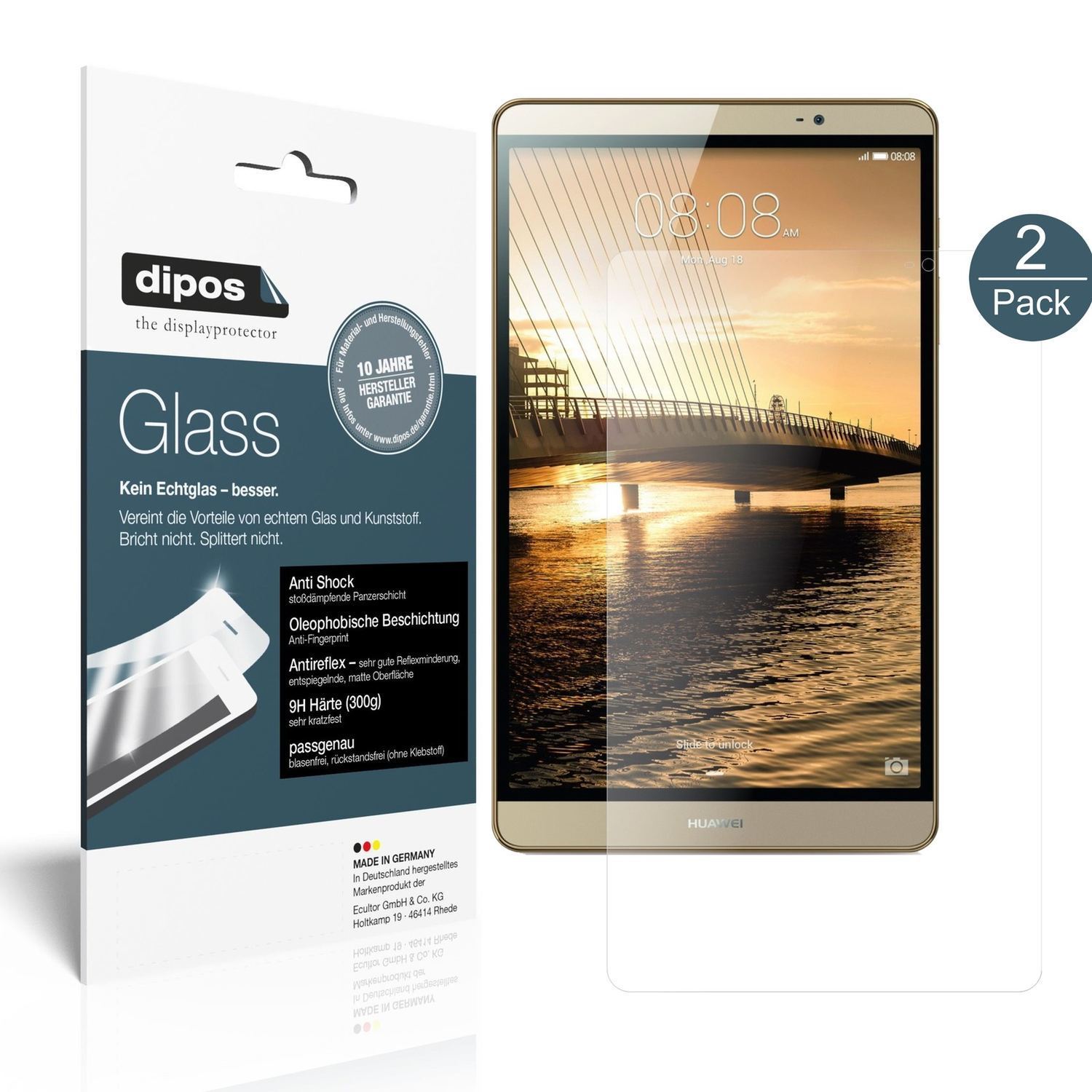 2x 9H Schutzfolie matt für Huawei Mediapad M2 8.0  (2)