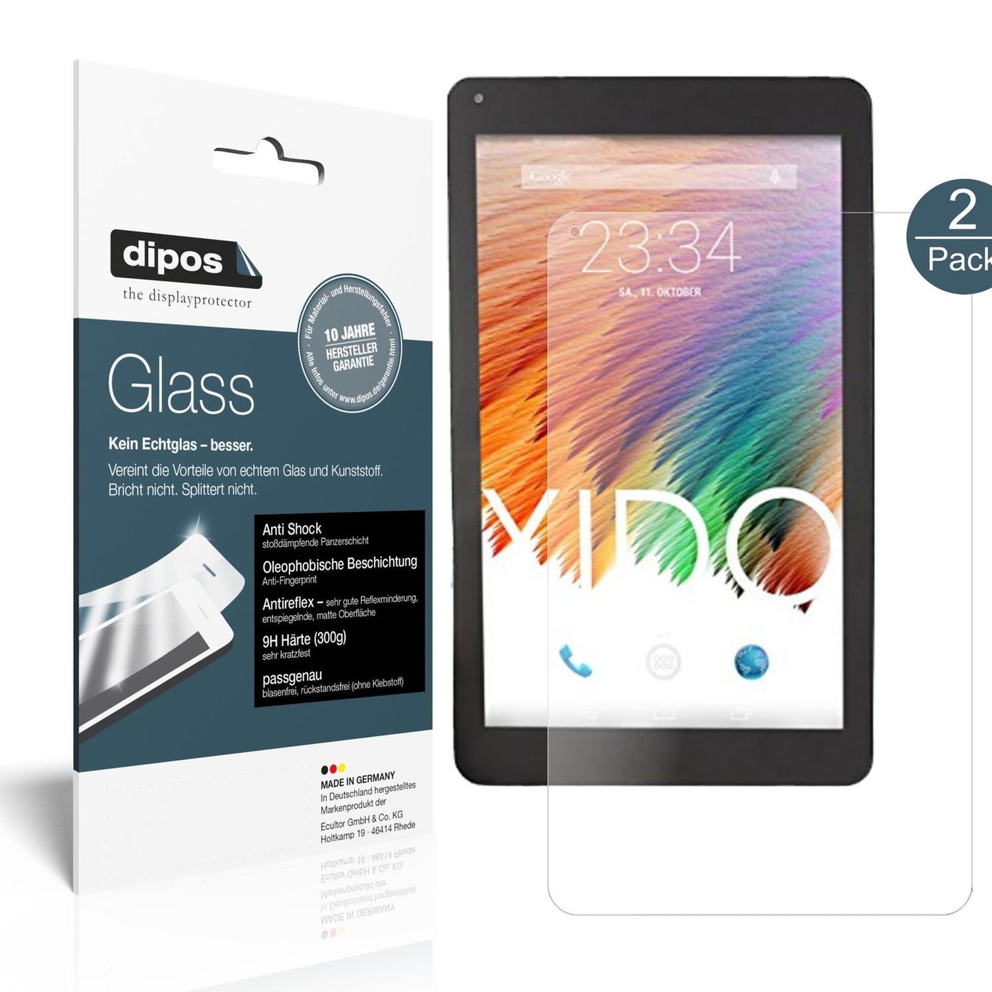 2x 9H Schutzfolie matt für XIDO Tablet X111 Panzer (2)
