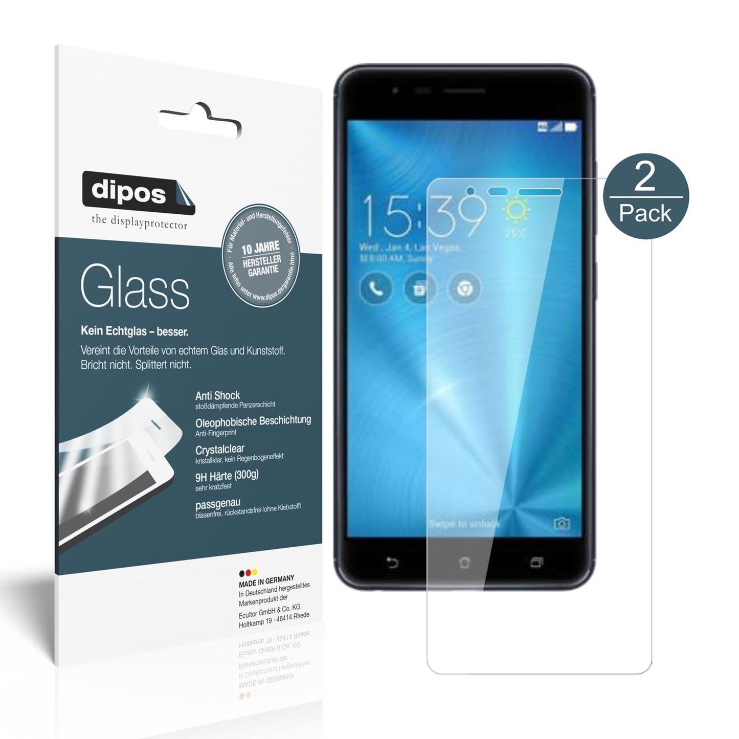 2x 9H Schutzfolie für Asus ZenFone Zoom S Panzerfo (1)