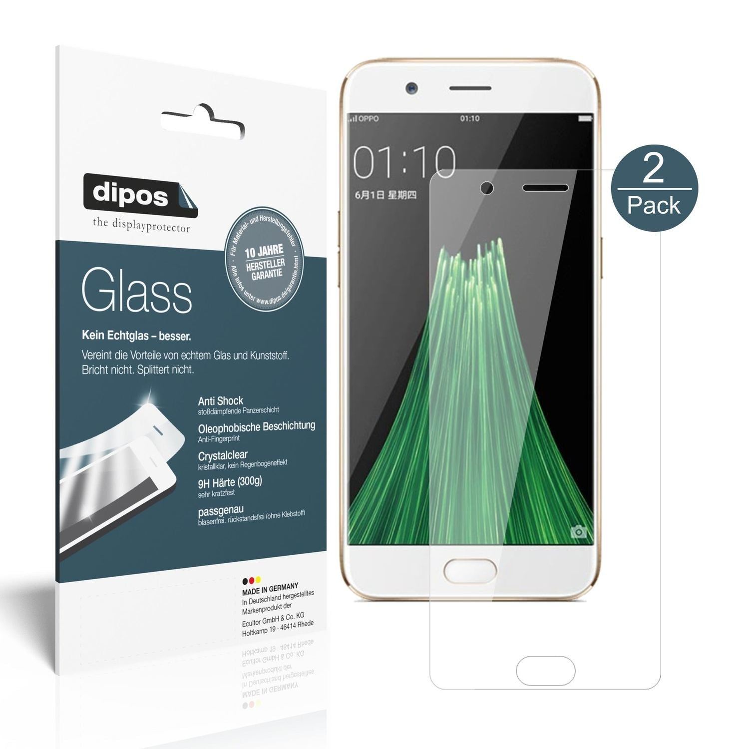 2x 9H Schutzfolie für Oppo R11 Panzerfolie (1)