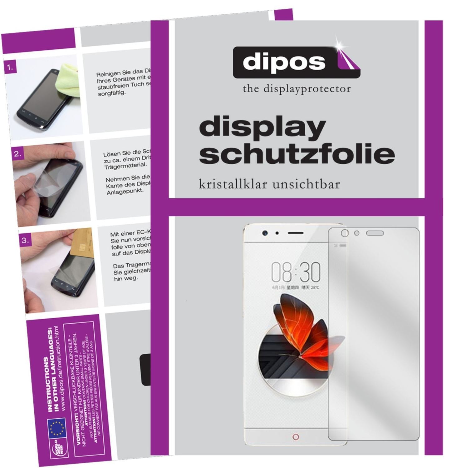 6x Schutzfolie klar für ZTE Nubia Z17 Display-Schu (1)