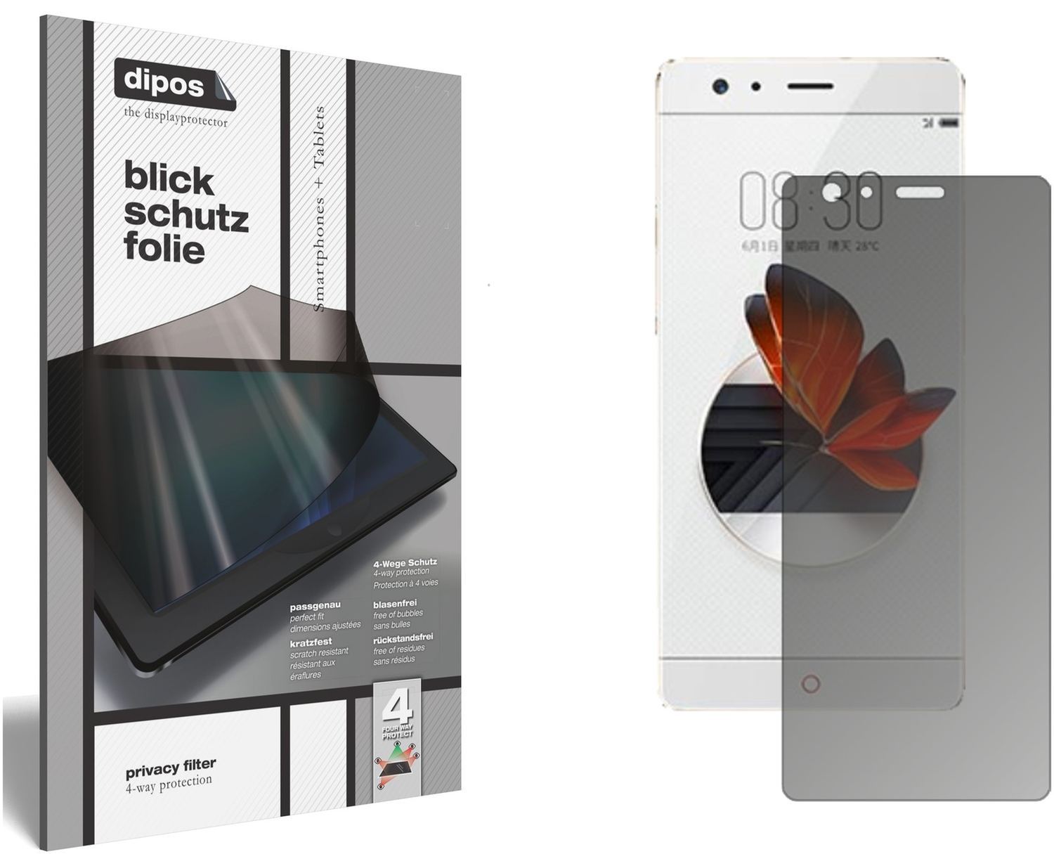 Blickschutzfolie für ZTE Nubia Z17 matt Schutzfoli (1)