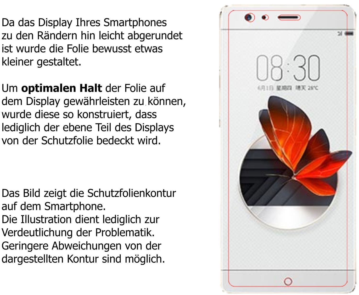 Blickschutzfolie für ZTE Nubia Z17 matt Schutzfoli (5)