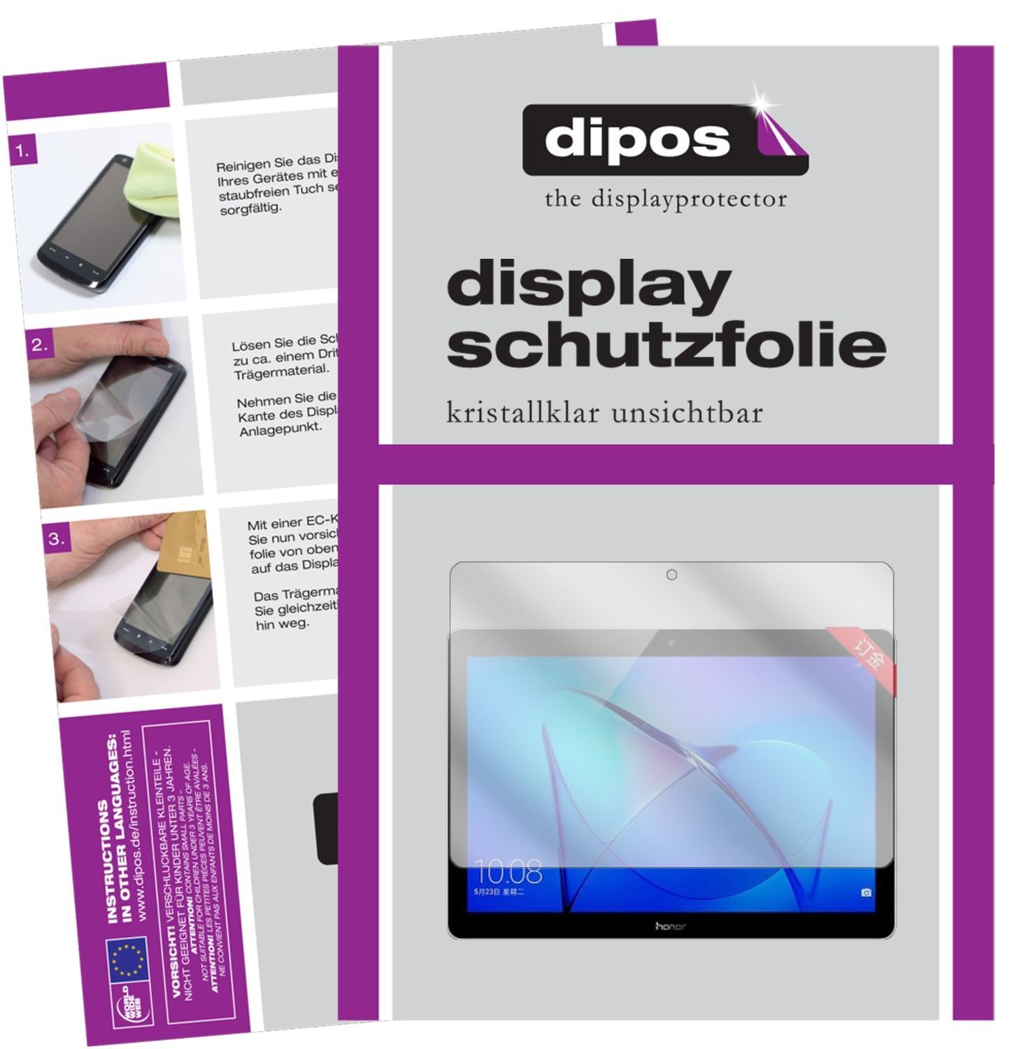 2x Schutzfolie klar für Huawei Honor Play Pad 2 8  (1)