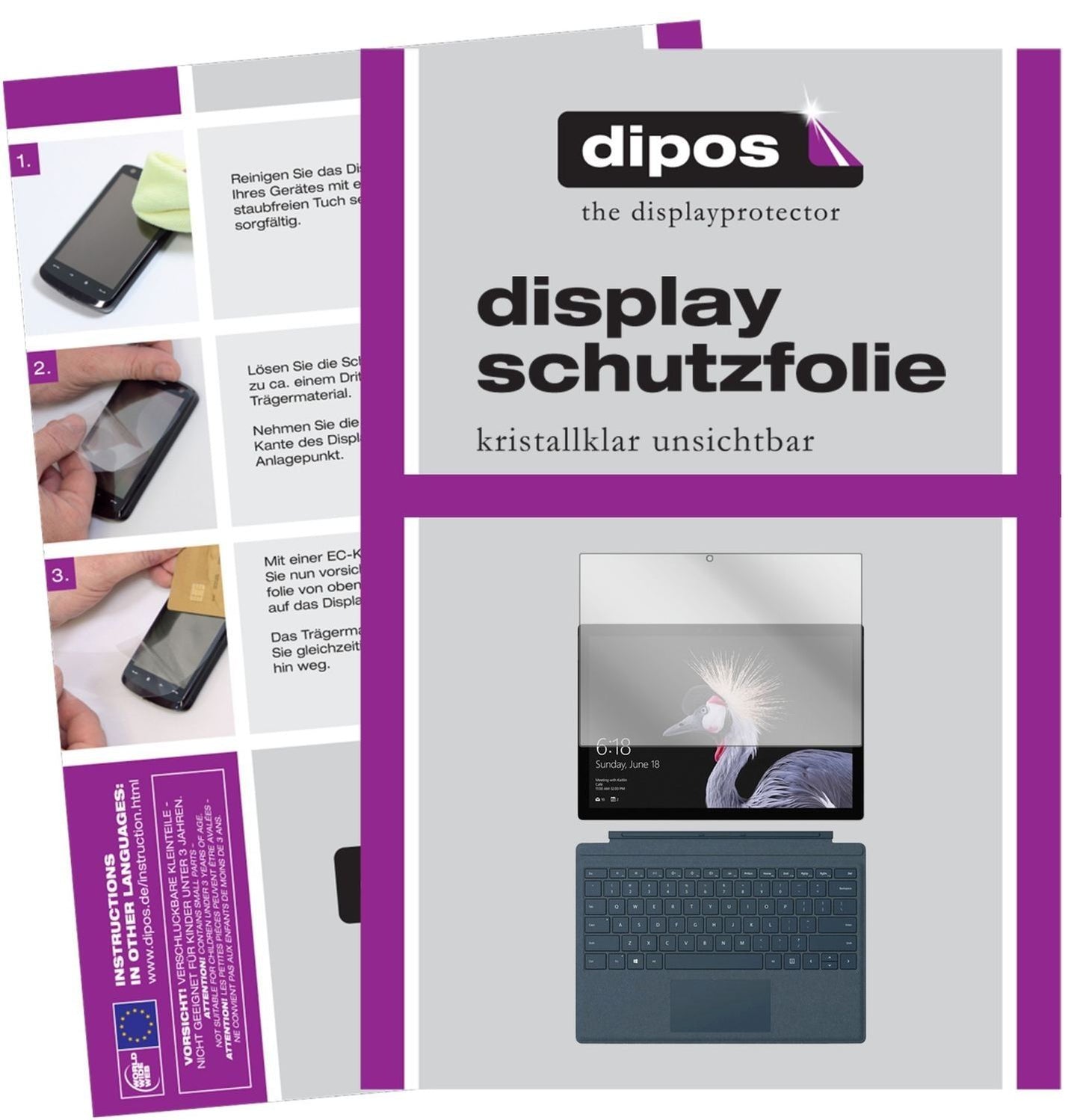 2x Schutzfolie klar für Microsoft Surface Pro (201 (1)