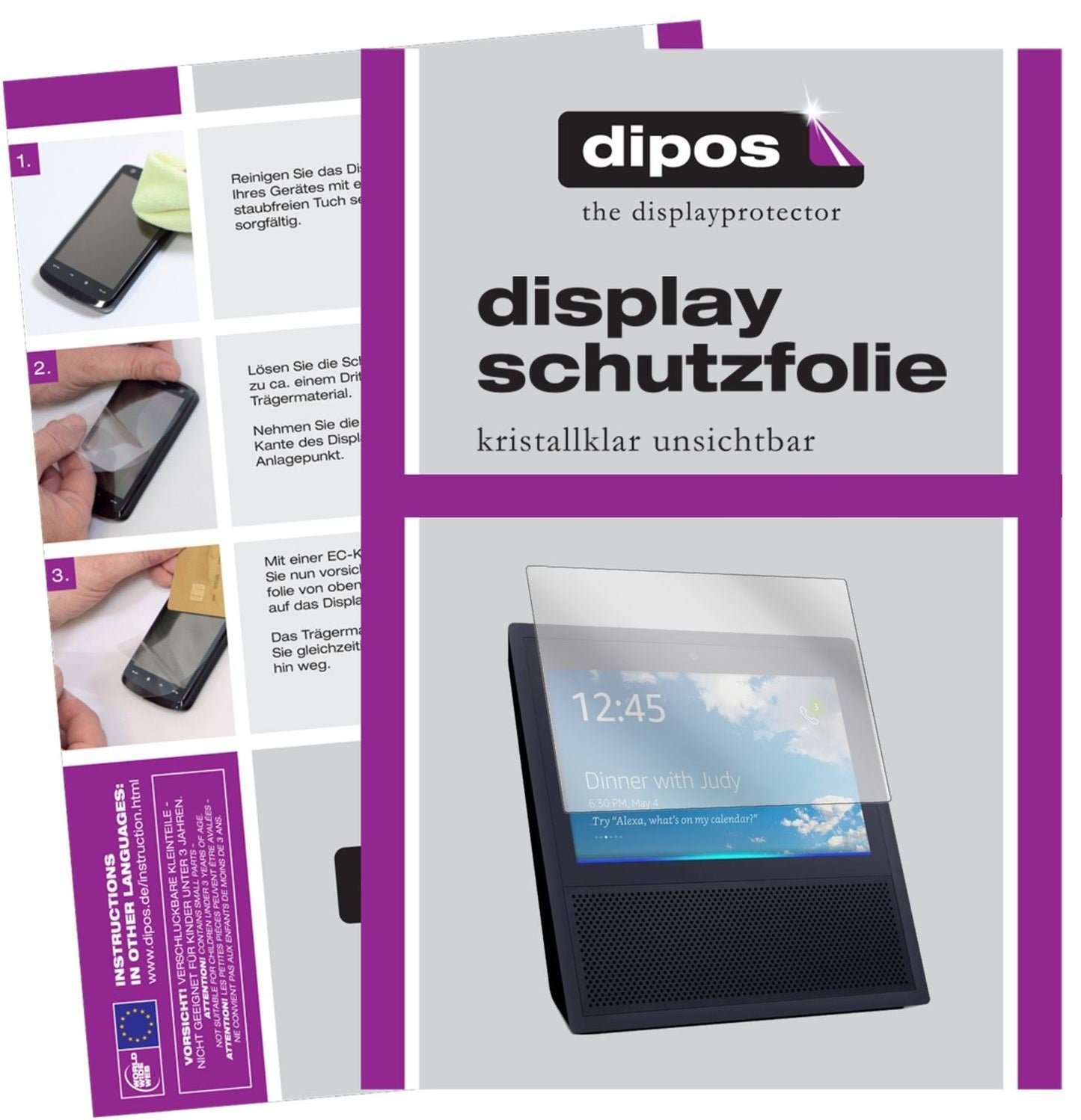 2x Schutzfolie klar für Amazon Echo Show Display-S (1)