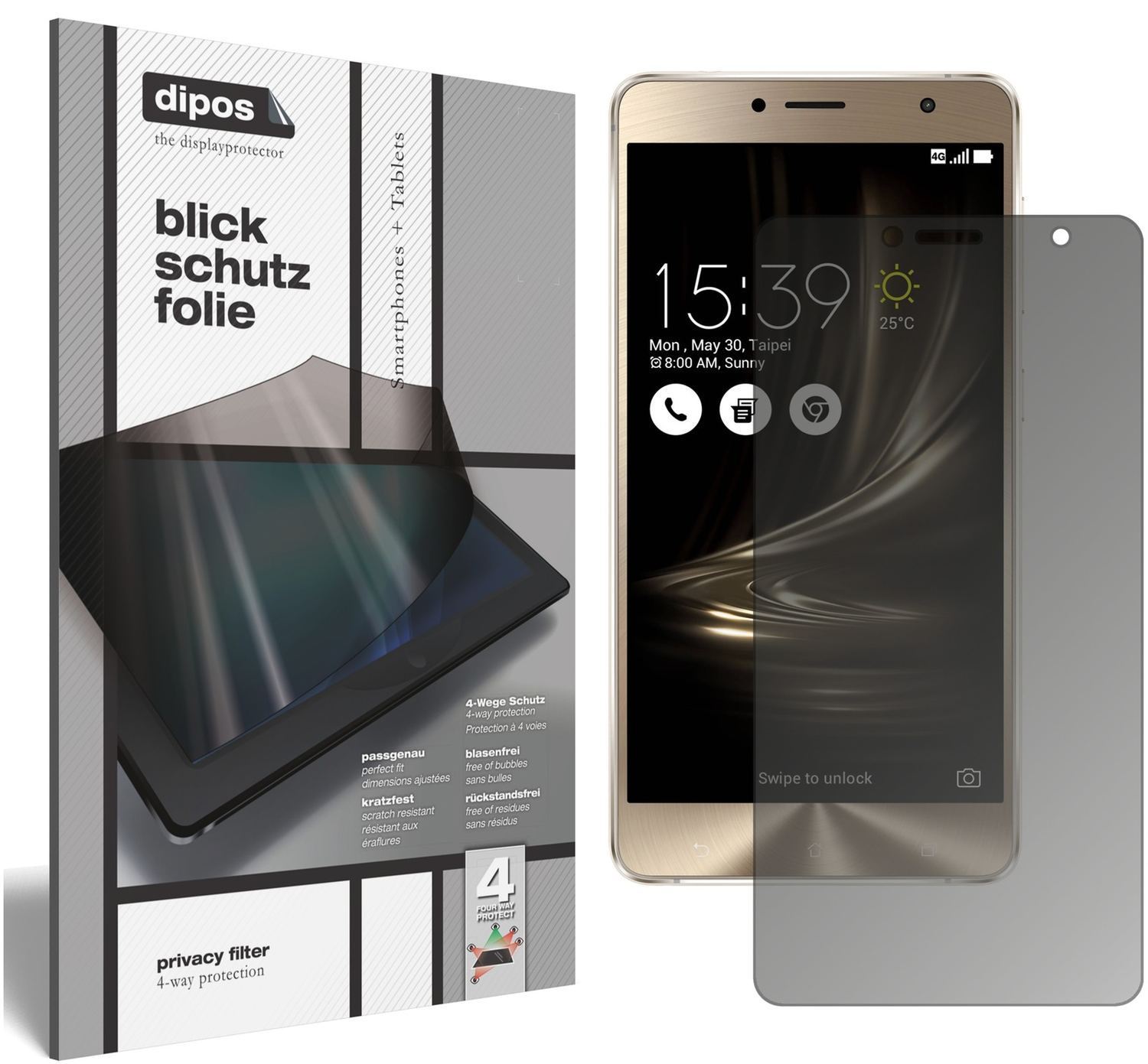 Blickschutzfolie für Asus Zenfone 3 Deluxe ZS550KL (1)