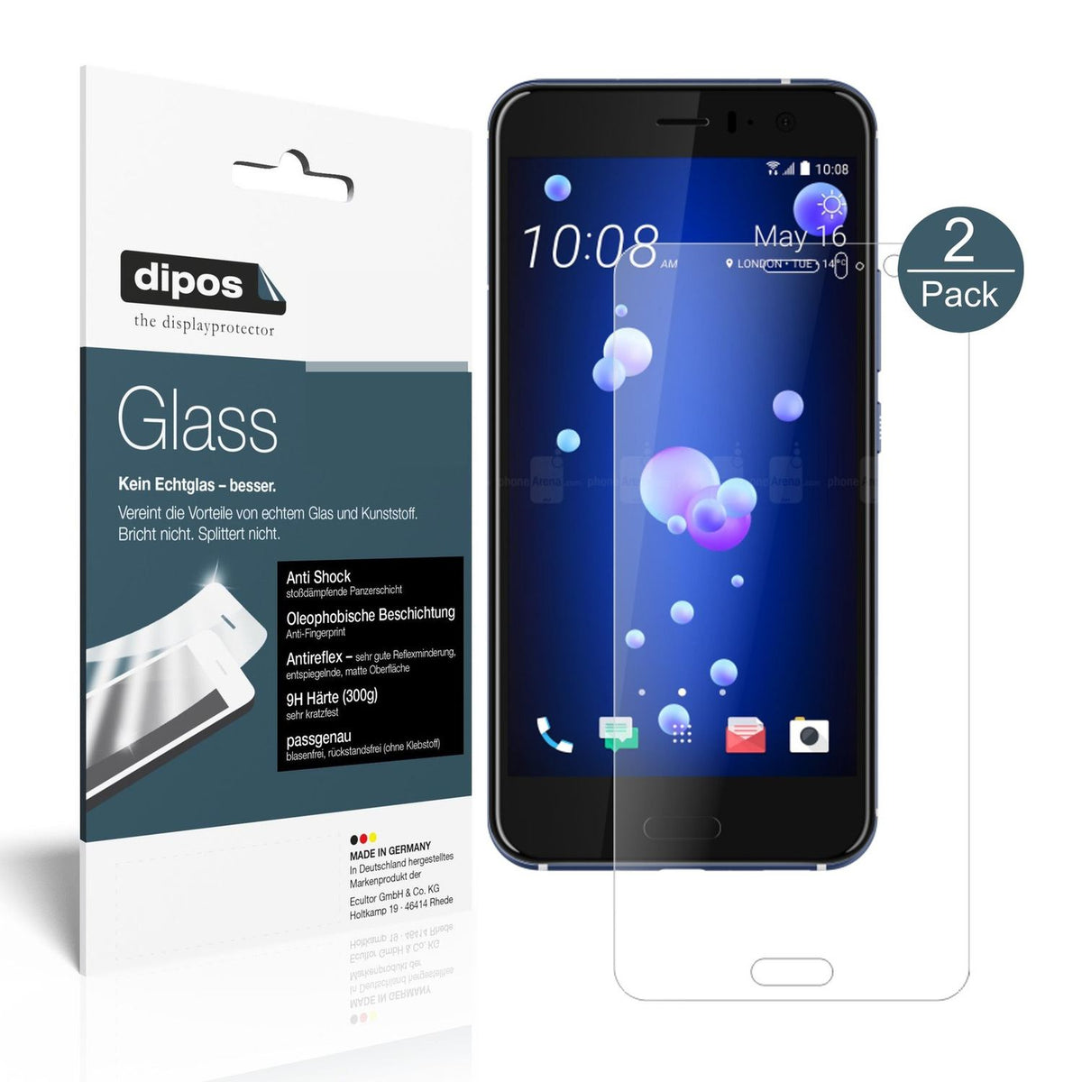 2x 9H Schutzfolie matt für HTC U11 Panzerfolie (1)