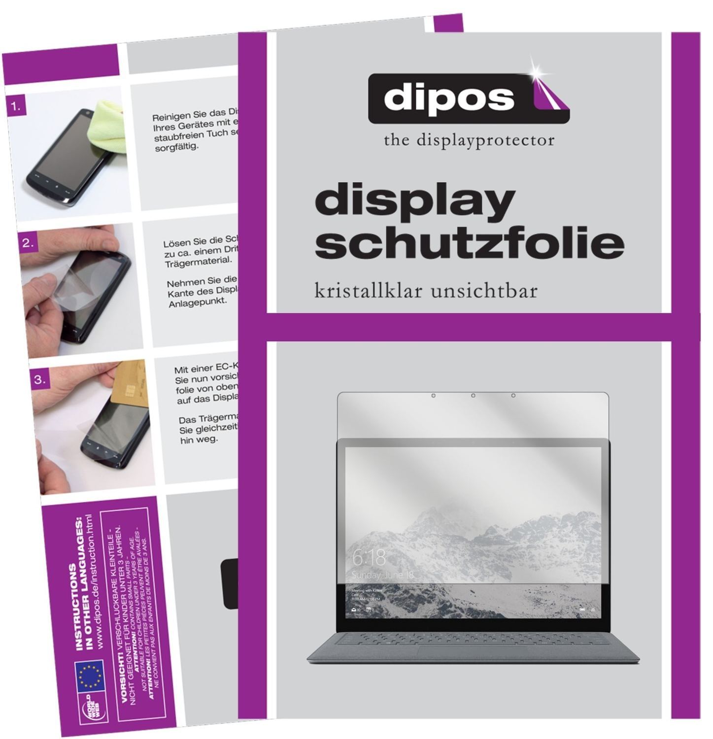 2x Schutzfolie klar für Microsoft Surface Laptop D (1)