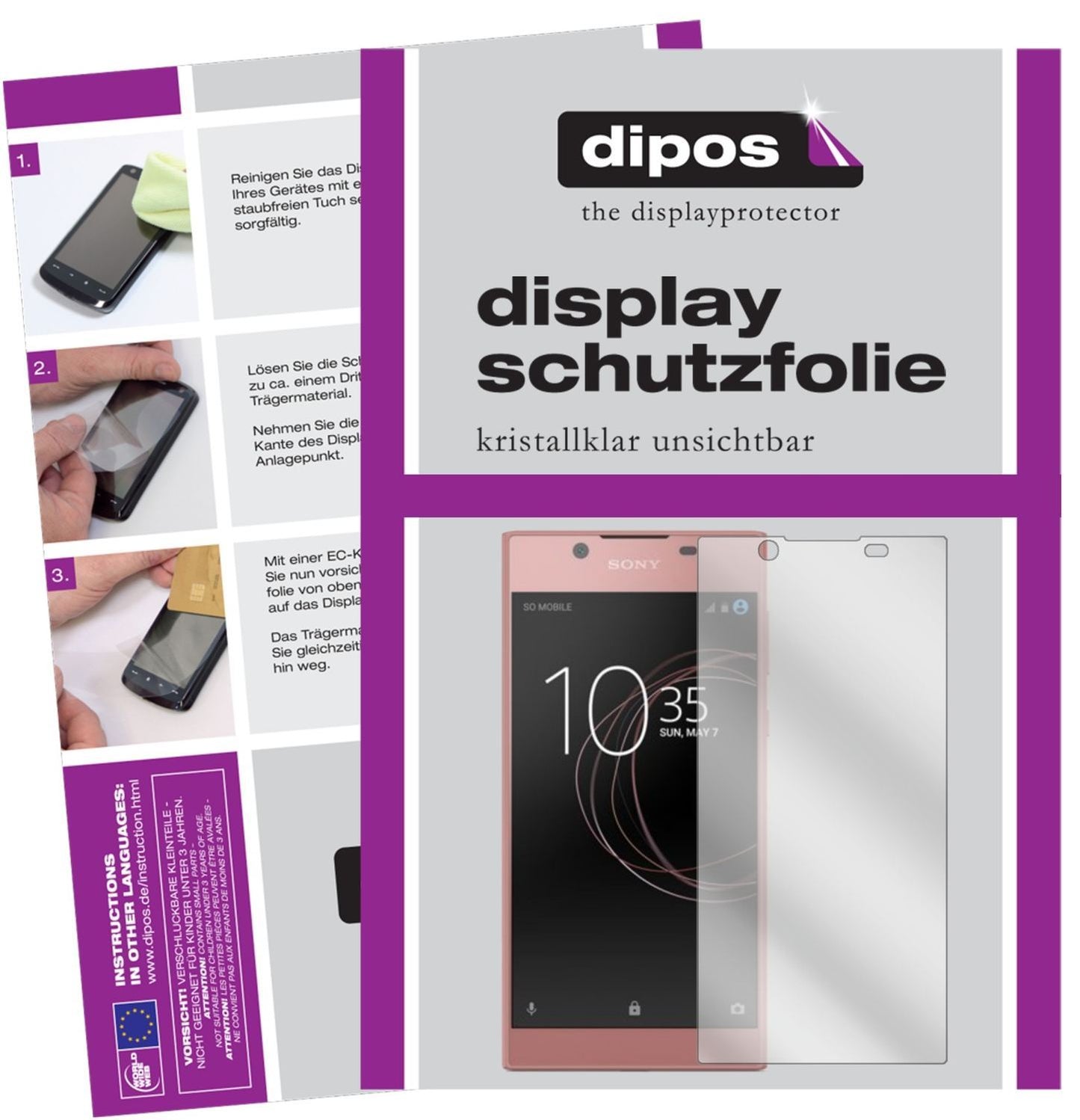6x Schutzfolie klar für Sony Xperia L1 Display-Sch (1)