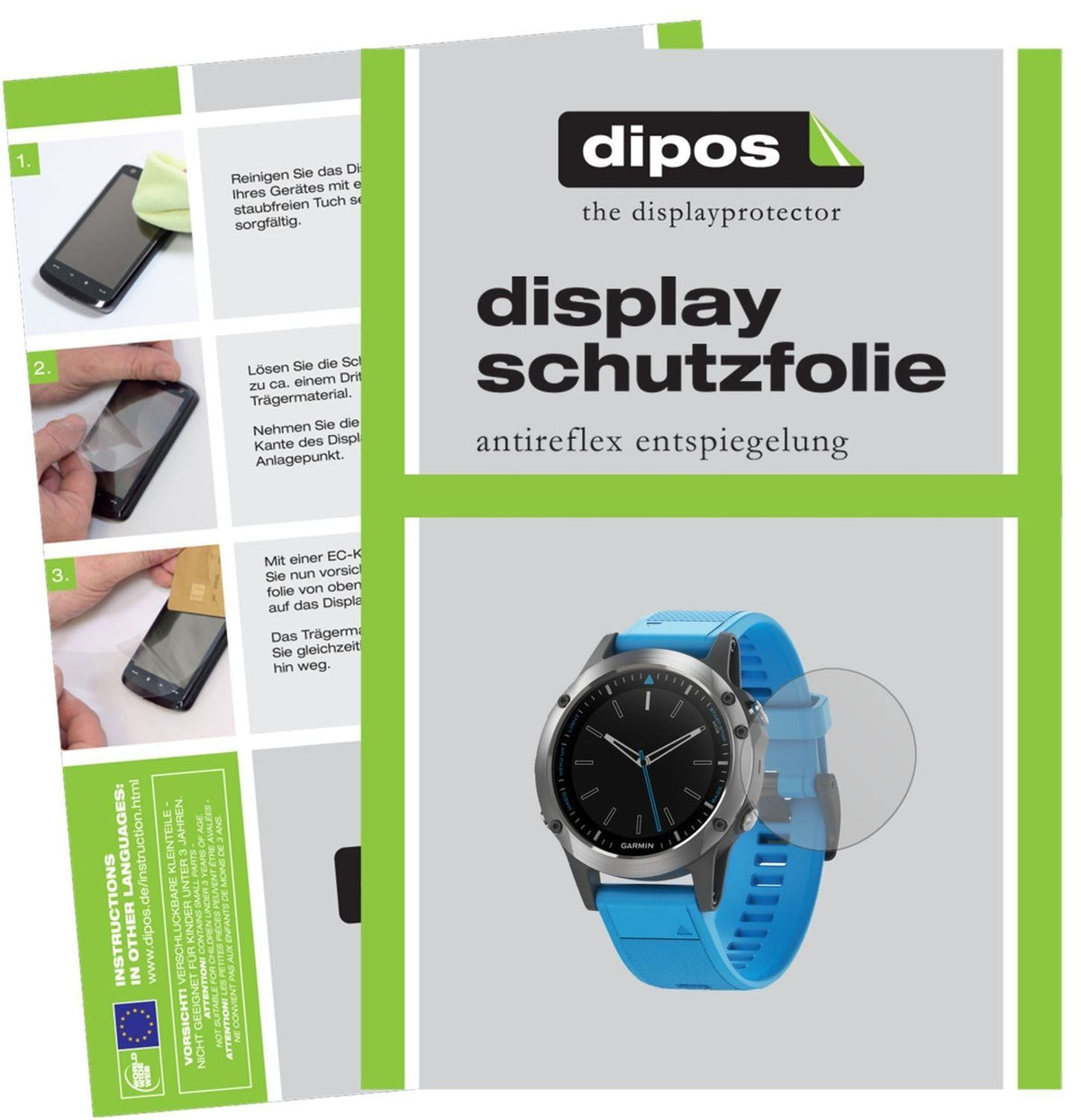 6x Schutzfolie matt für Garmin quatix 5 Display-Sc (1)