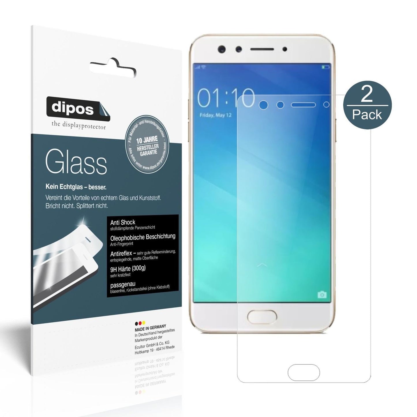 2x 9H Schutzfolie matt für Oppo F3 Panzerfolie (1)