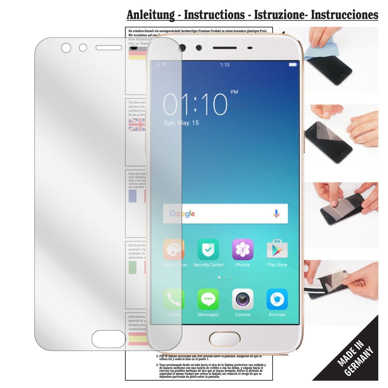 6x Schutzfolie klar für Oppo F3 Plus Display-Schut (1)