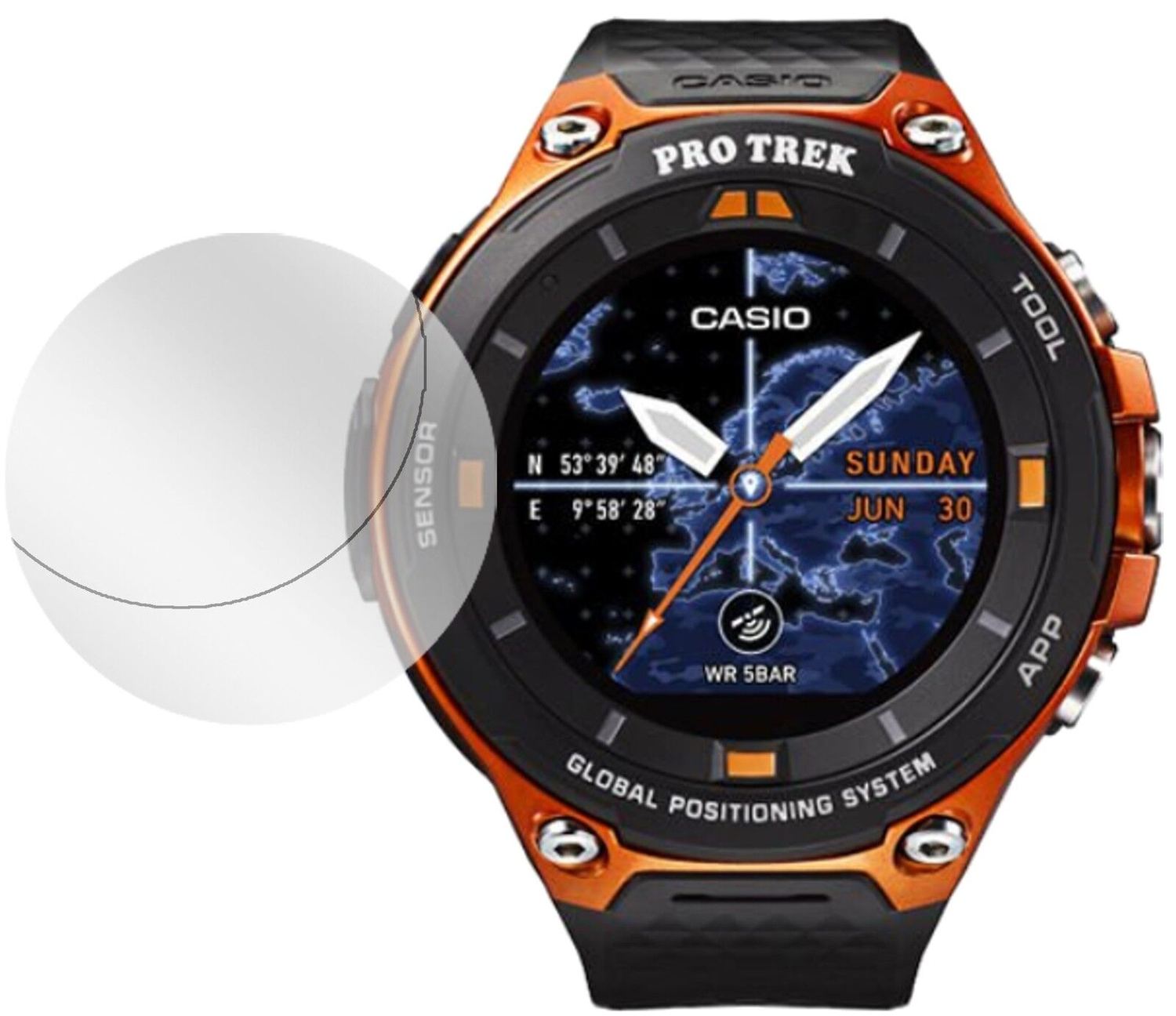 6x Schutzfolie klar für Casio WSD-F20 Display-Schu (2)