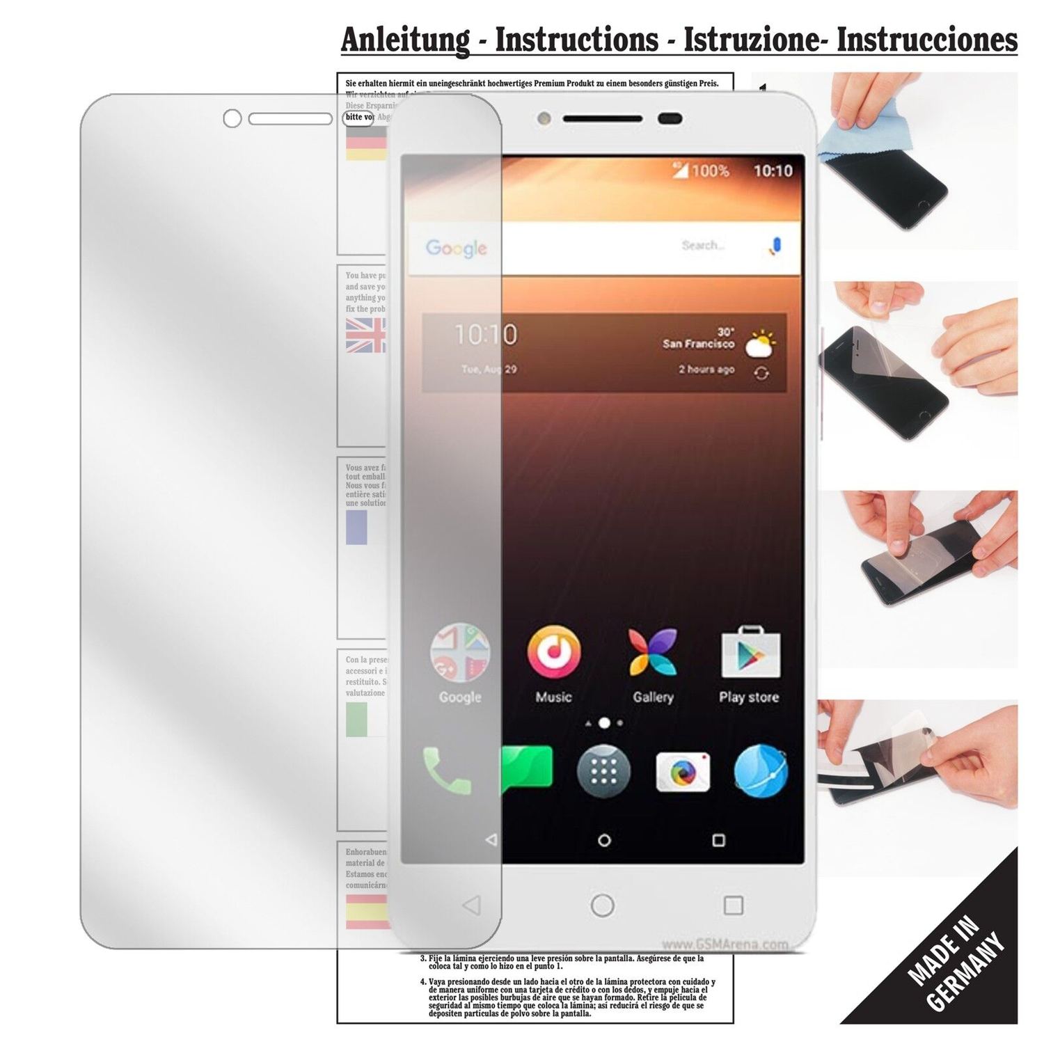 6x Schutzfolie klar für Alcatel A3 XL Display-Schu (1)