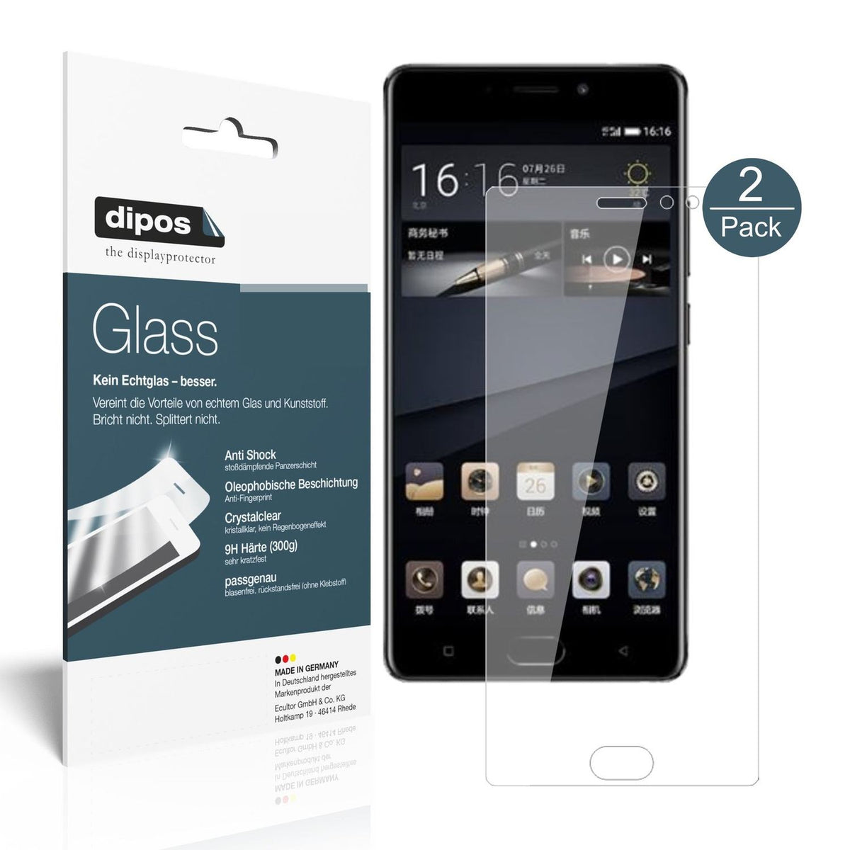 2x 9H Schutzfolie für Gionee M6S Plus Panzerfolie (1)