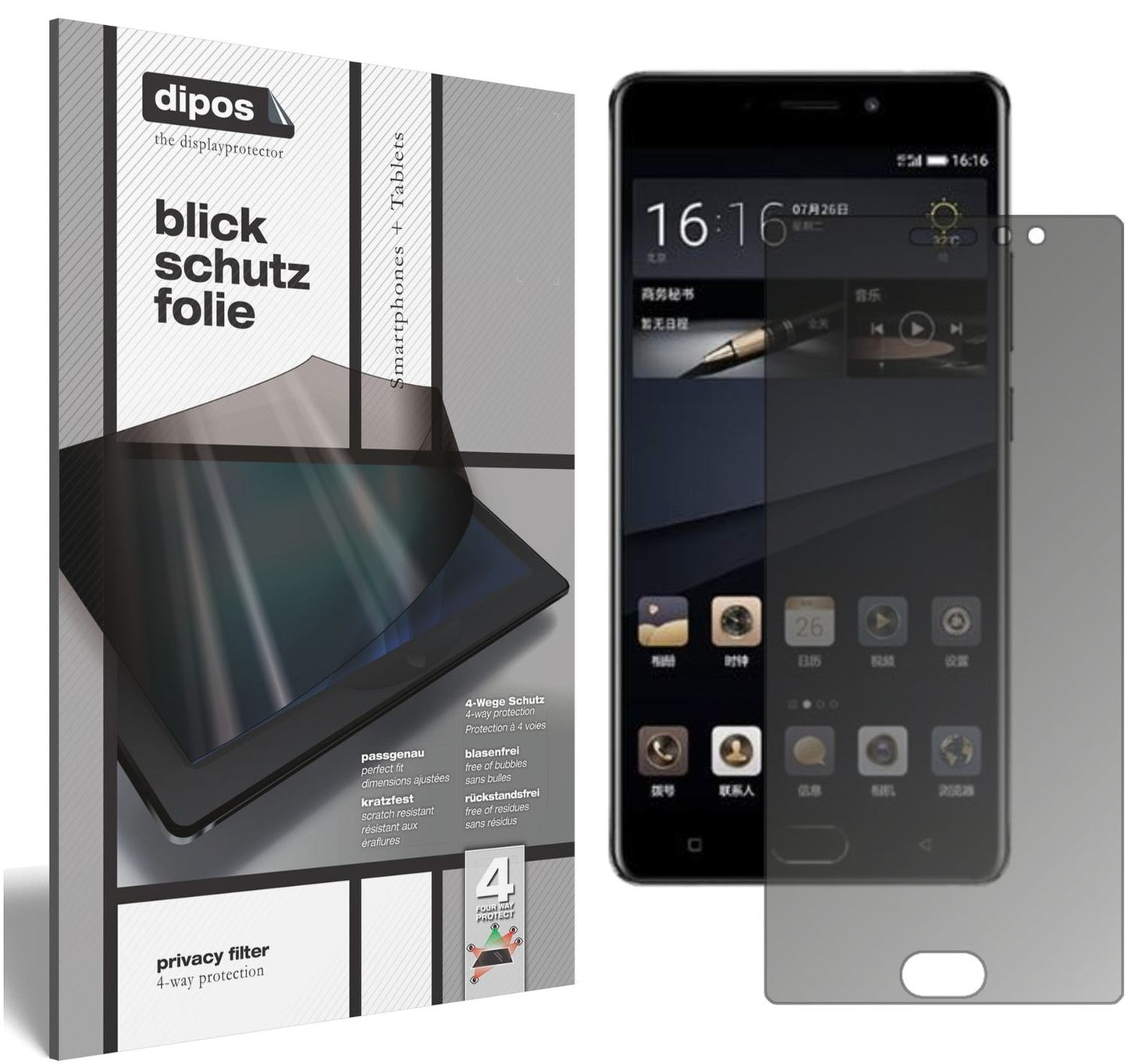 Blickschutzfolie für Gionee M6S Plus matt Schutzfo (1)