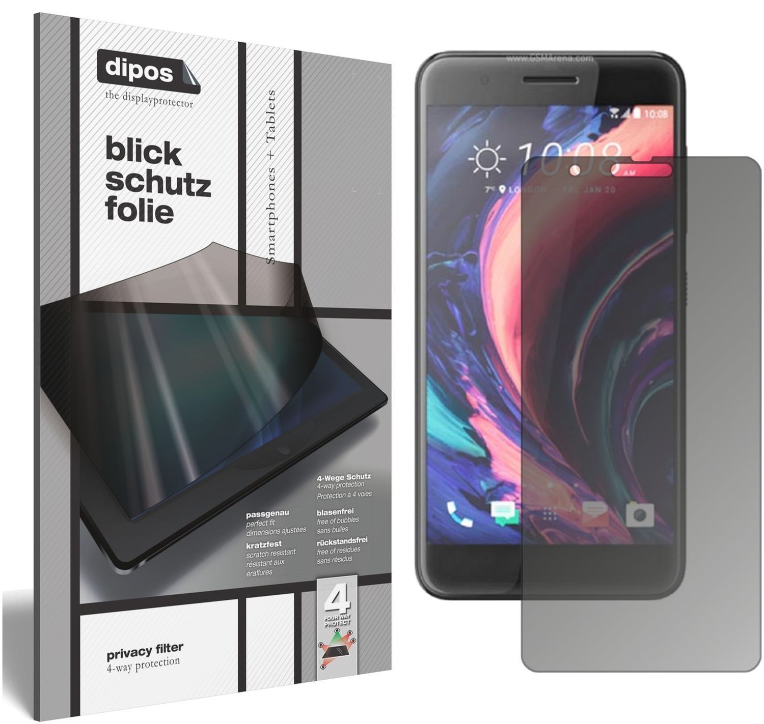 Blickschutzfolie für HTC One X10 matt Schutzfolie  (1)