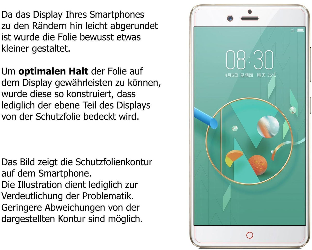 2x Schutzfolie klar für Nubia Z17 Mini Display-Sch (5)