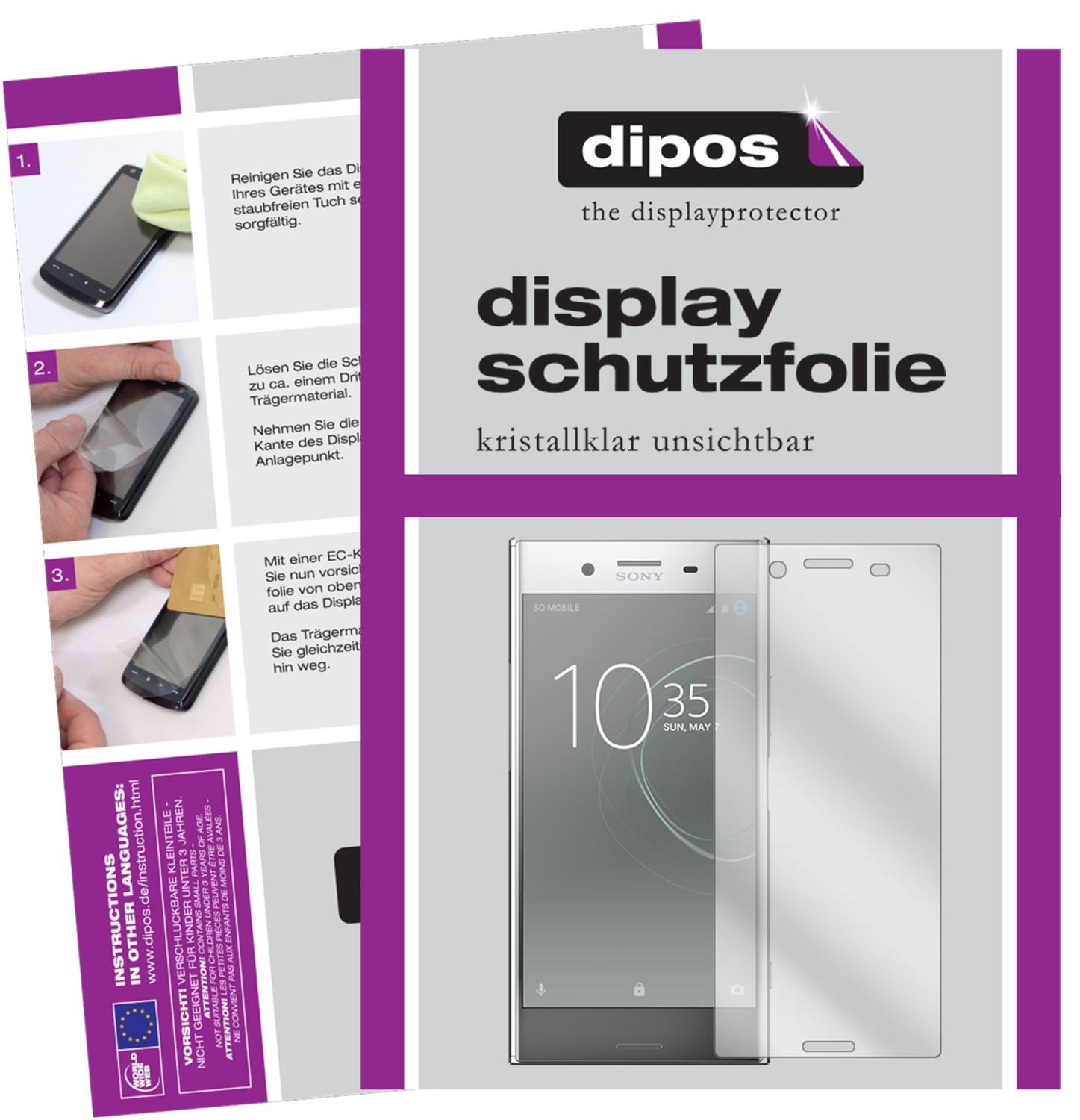 2x Schutzfolie klar für Sony Xperia XZ Premium Dis (1)