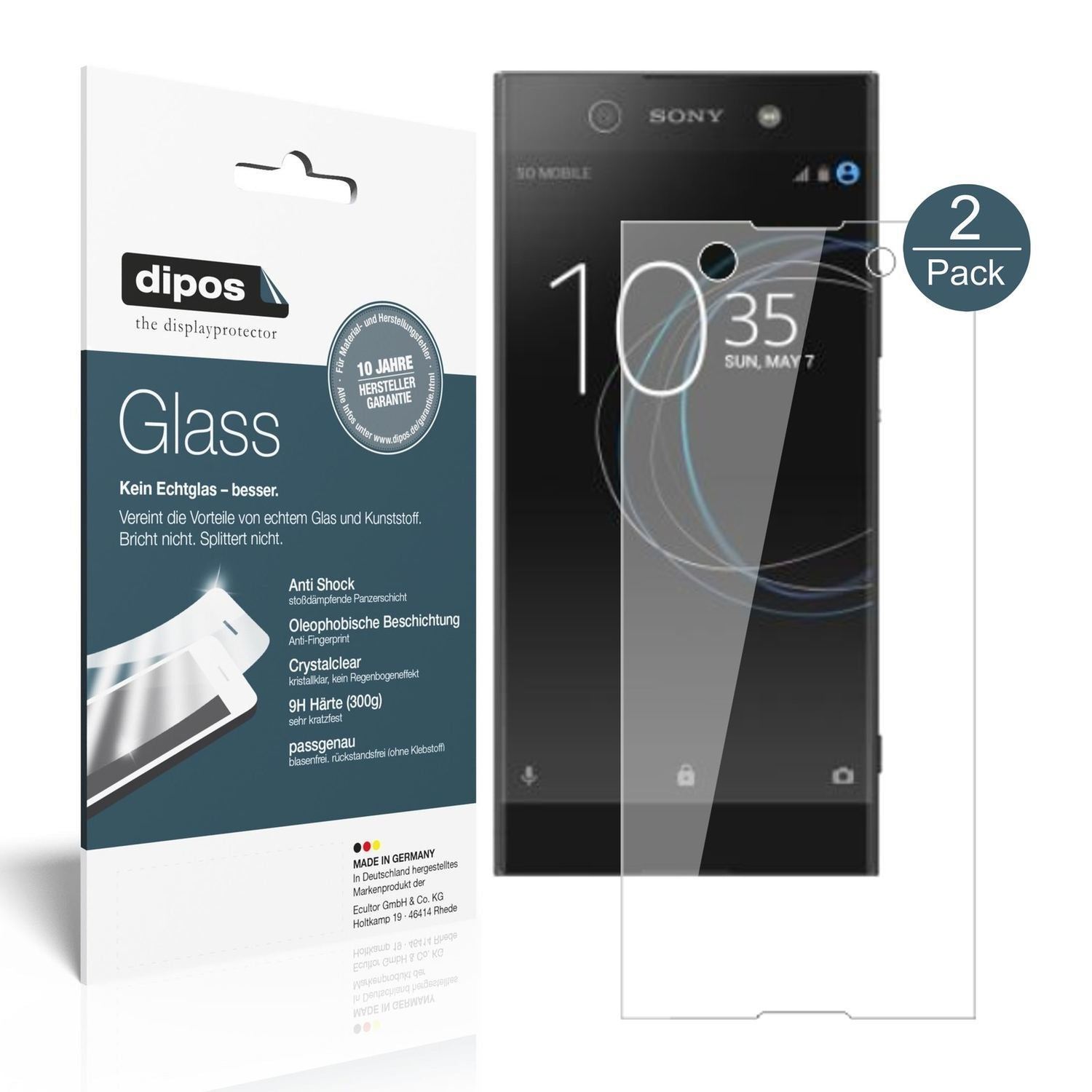 2x 9H Schutzfolie für Sony Xperia XA1 Ultra Panzer (1)