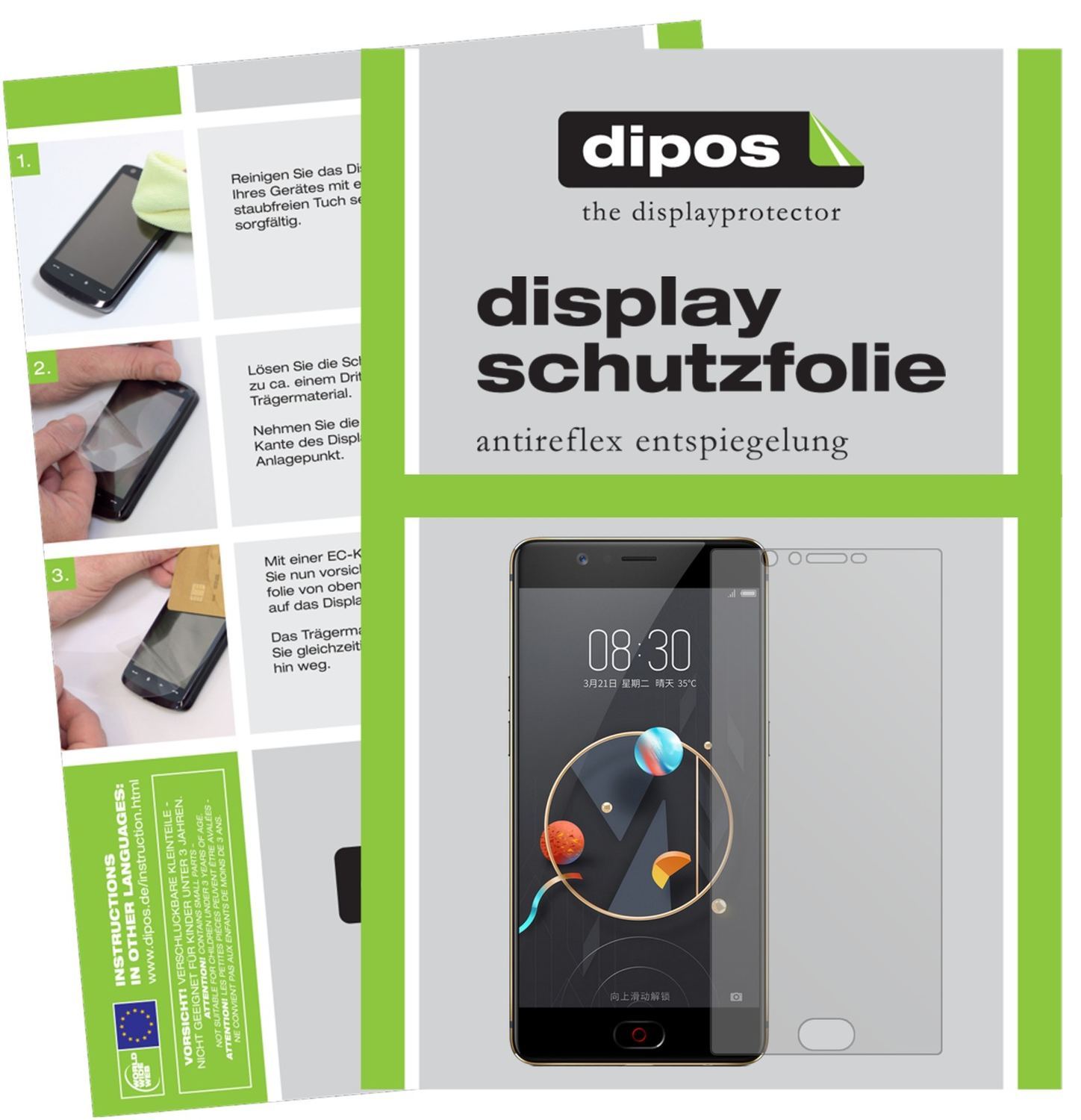 2x Schutzfolie matt für ZTE Nubia M2 Lite Display- (1)