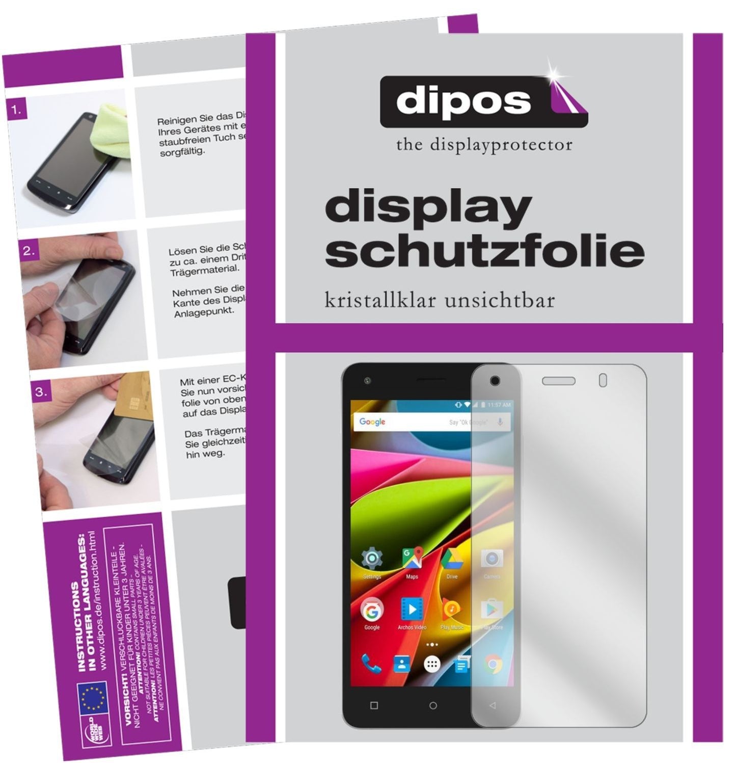 2x Schutzfolie klar für Archos 50b Cobalt Lite Dis (1)