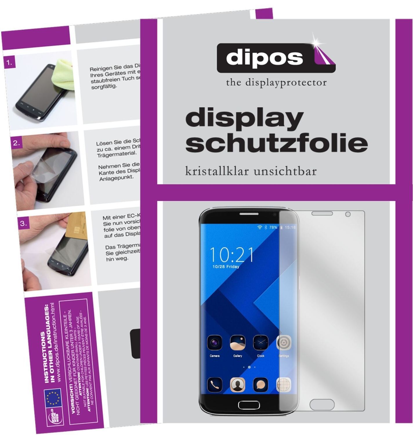 4x Schutzfolie klar für BLUBOO Edge Display-Schutz (1)