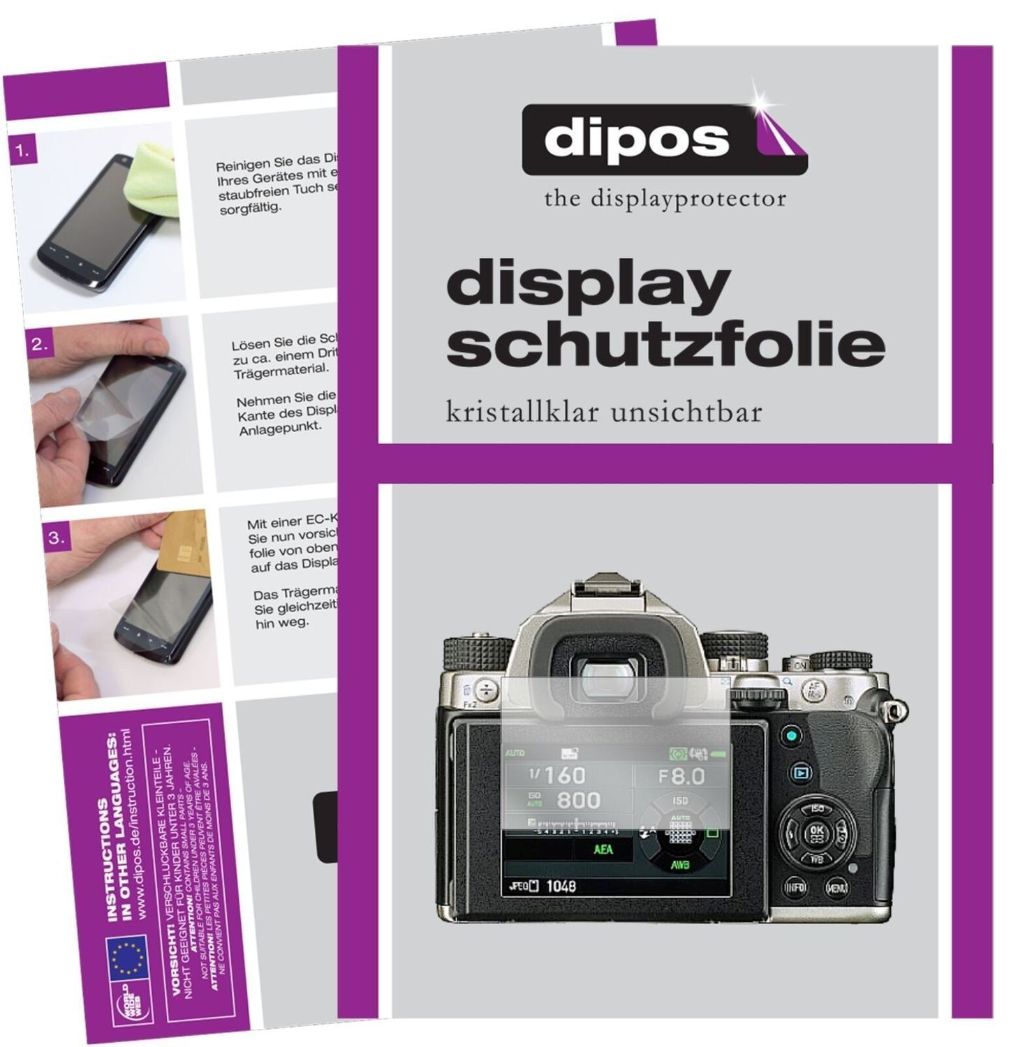 6x Schutzfolie klar für Pentax KP APS-C-Spiegelref (1)