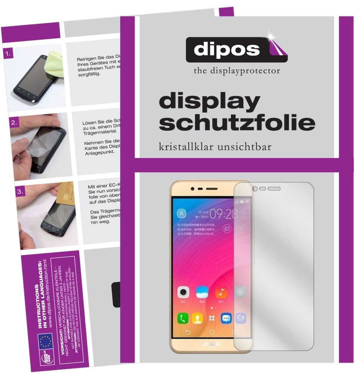 4x Schutzfolie klar für Asus ZenFone Pegasus 3s Di (1)