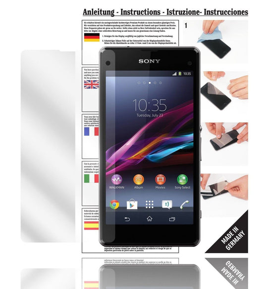 6x Schutzfolie klar für Xperia Z1 Compact Sony Dis (1)