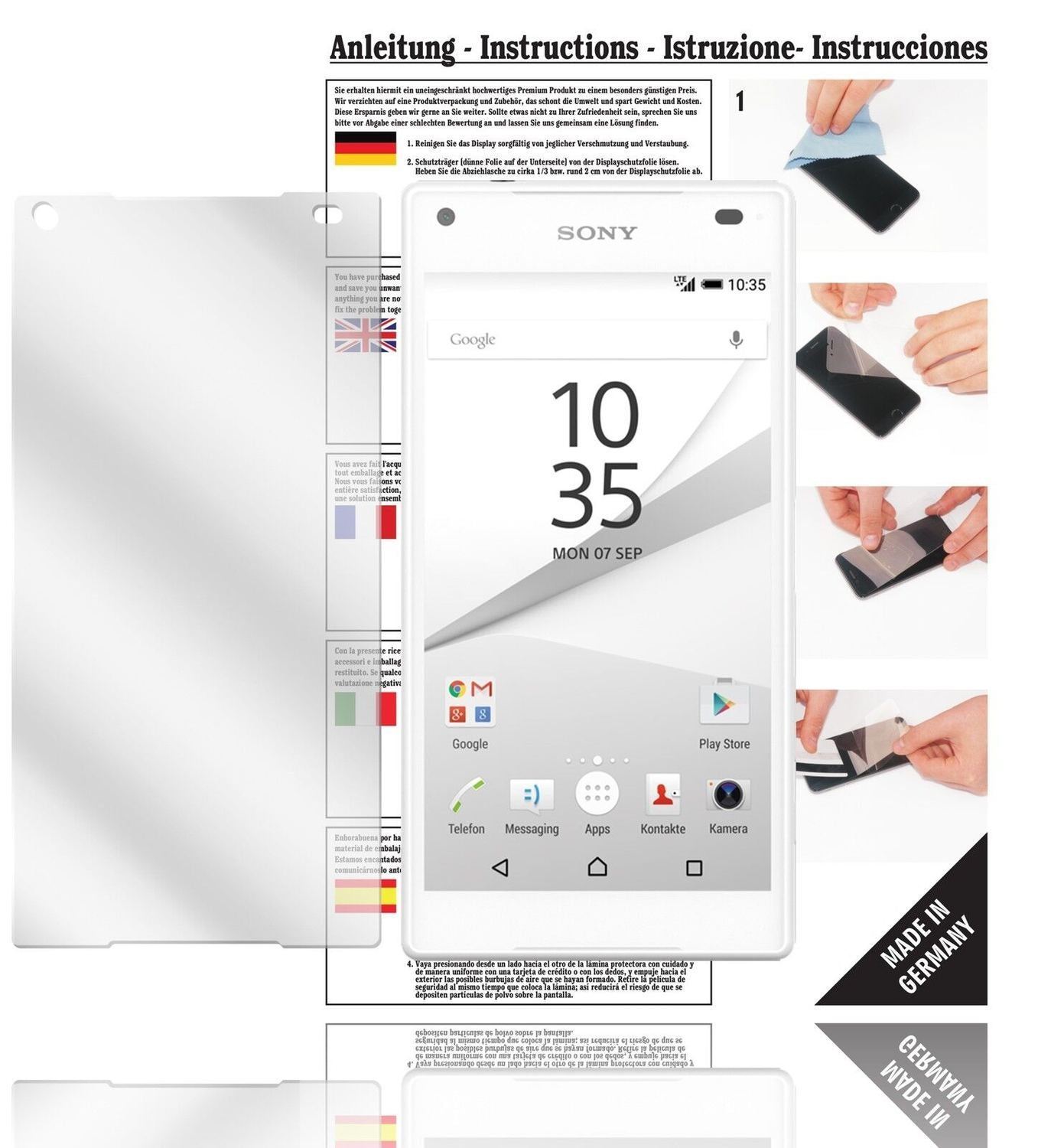6x Schutzfolie klar für Xperia Z5 Compact Sony Dis (1)