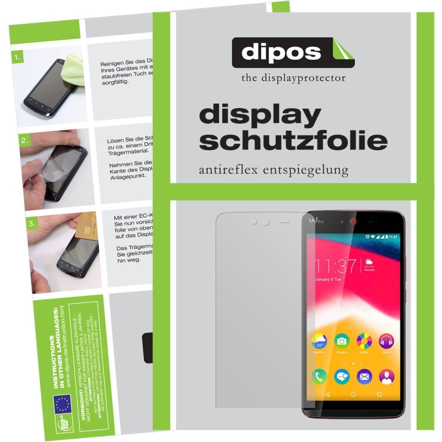 2x Schutzfolie matt für Rainbow Jam Wiko Display-S (1)