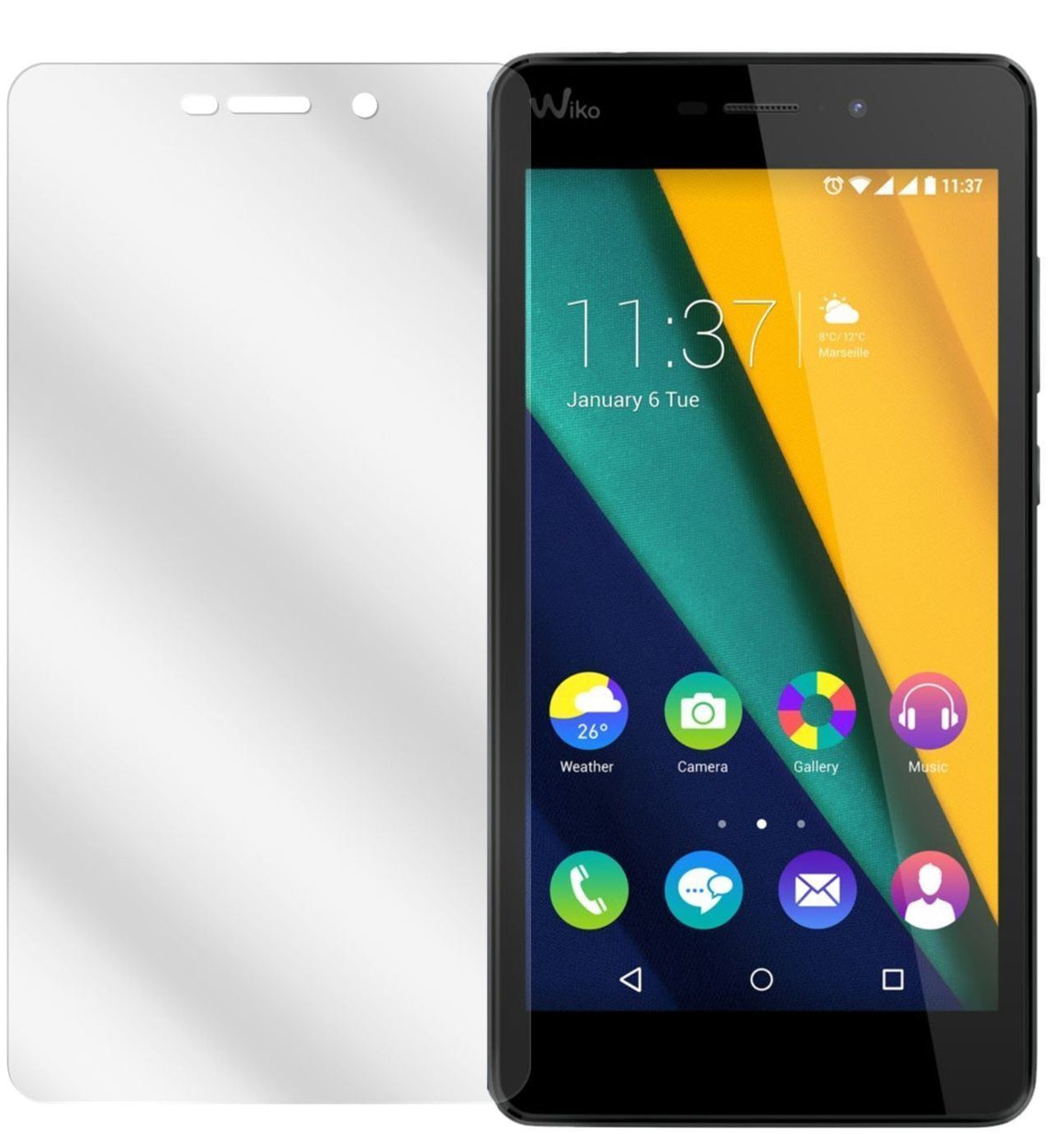 2x Schutzfolie klar für Pulp FAB Wiko Display-Schu (2)