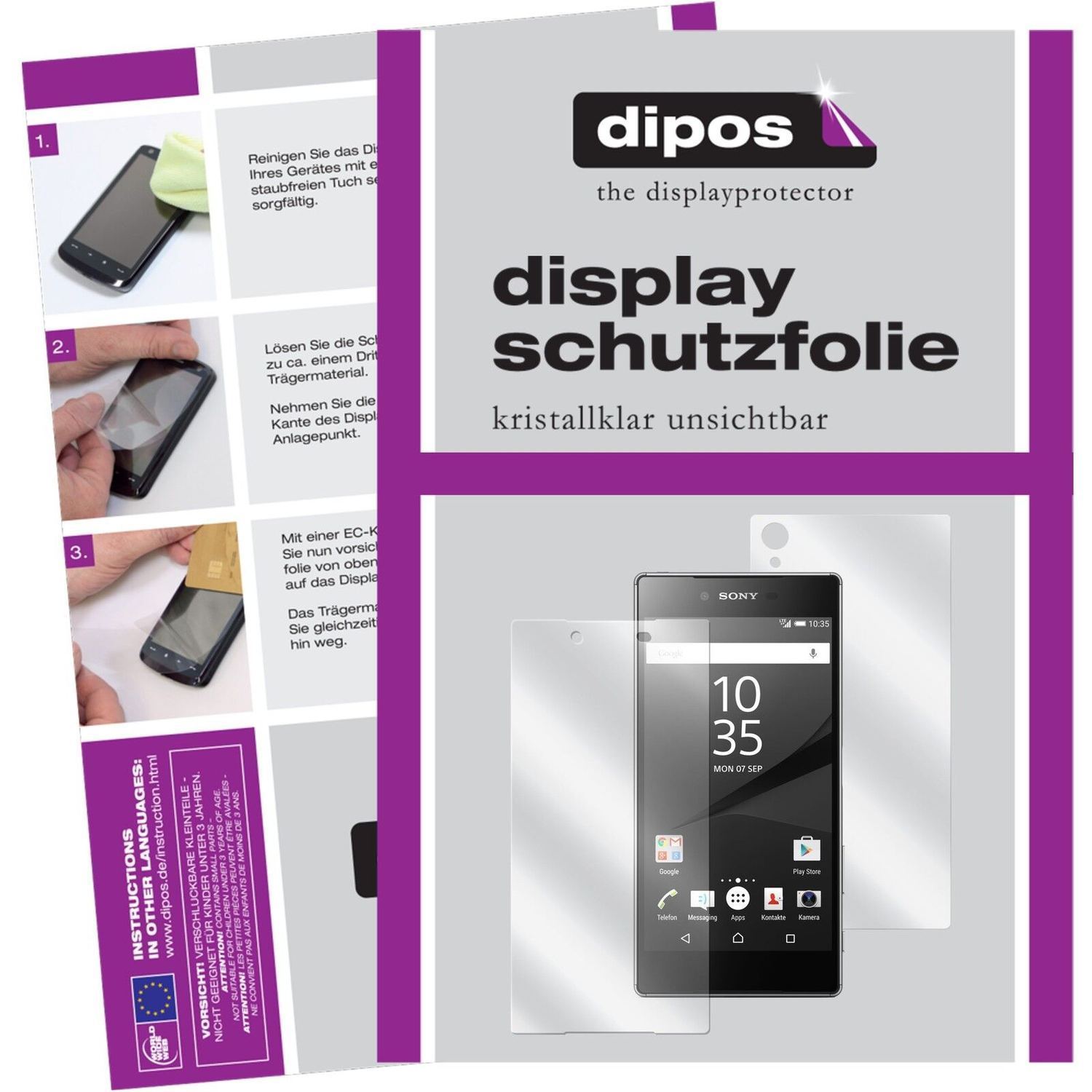 6x Schutzfolie klar für Xperia Z5 Premium Sony Dis (1)
