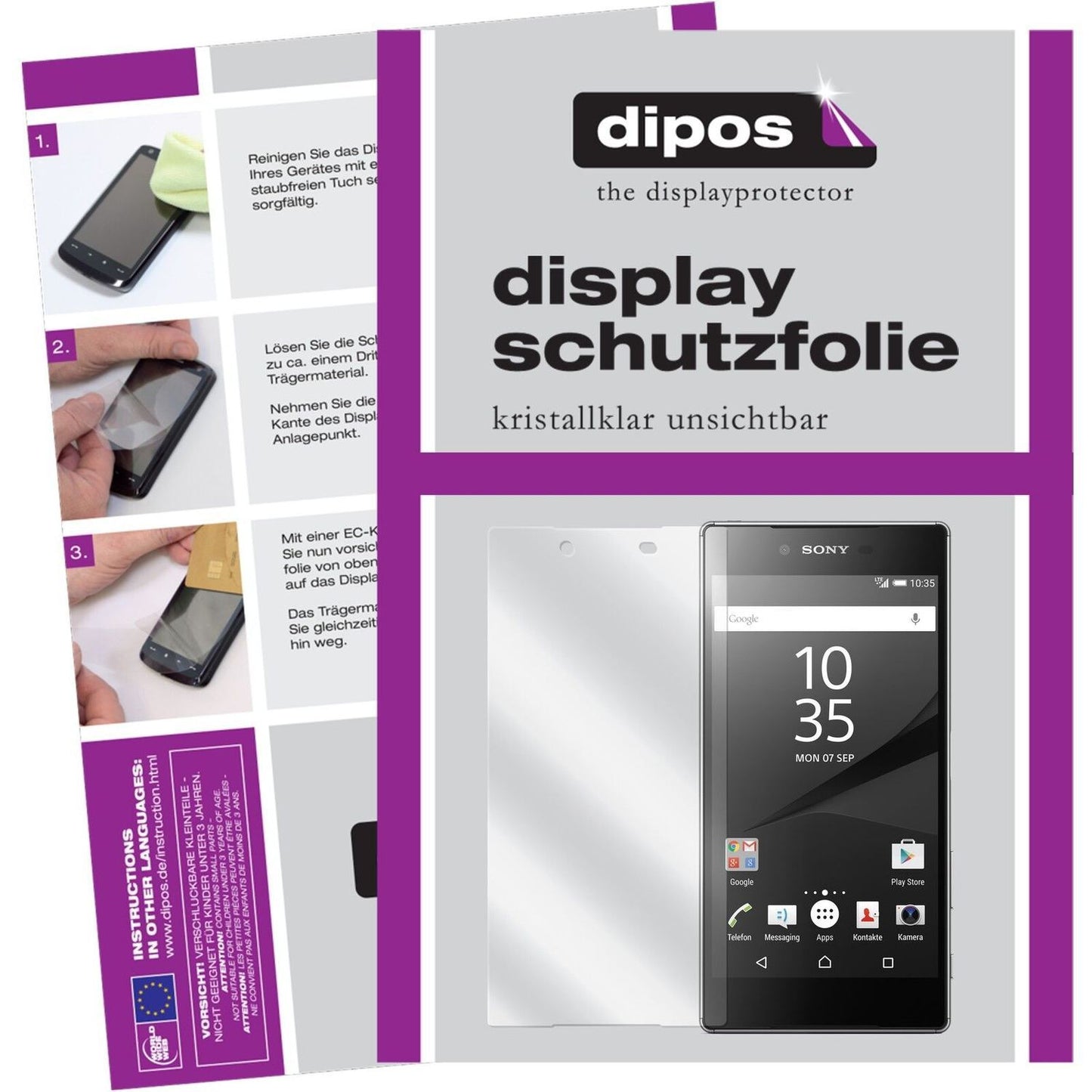 2x Schutzfolie klar für Xperia Z5 Premium Sony Dis (1)